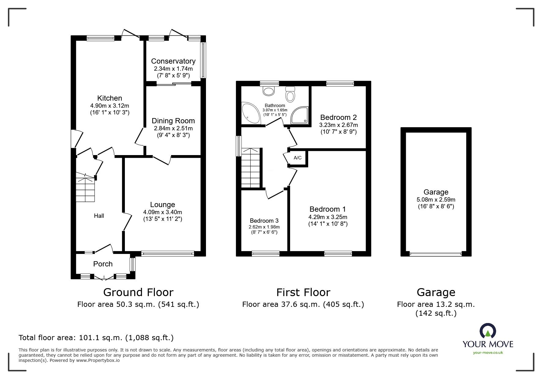 Floorplan of 3 bedroom Detached House for sale, Bewell Head, Bromsgrove, Worcestershire, B61