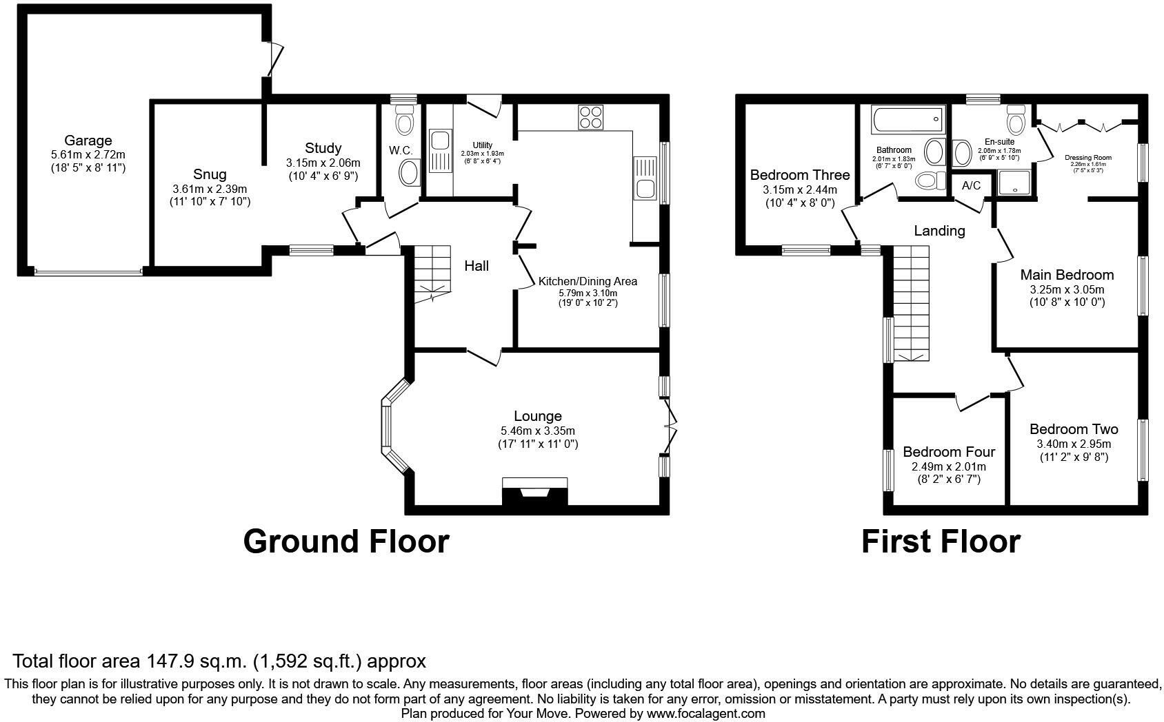 Floorplan of 4 bedroom Detached House for sale, Parklands Close, Redditch, Worcestershire, B97