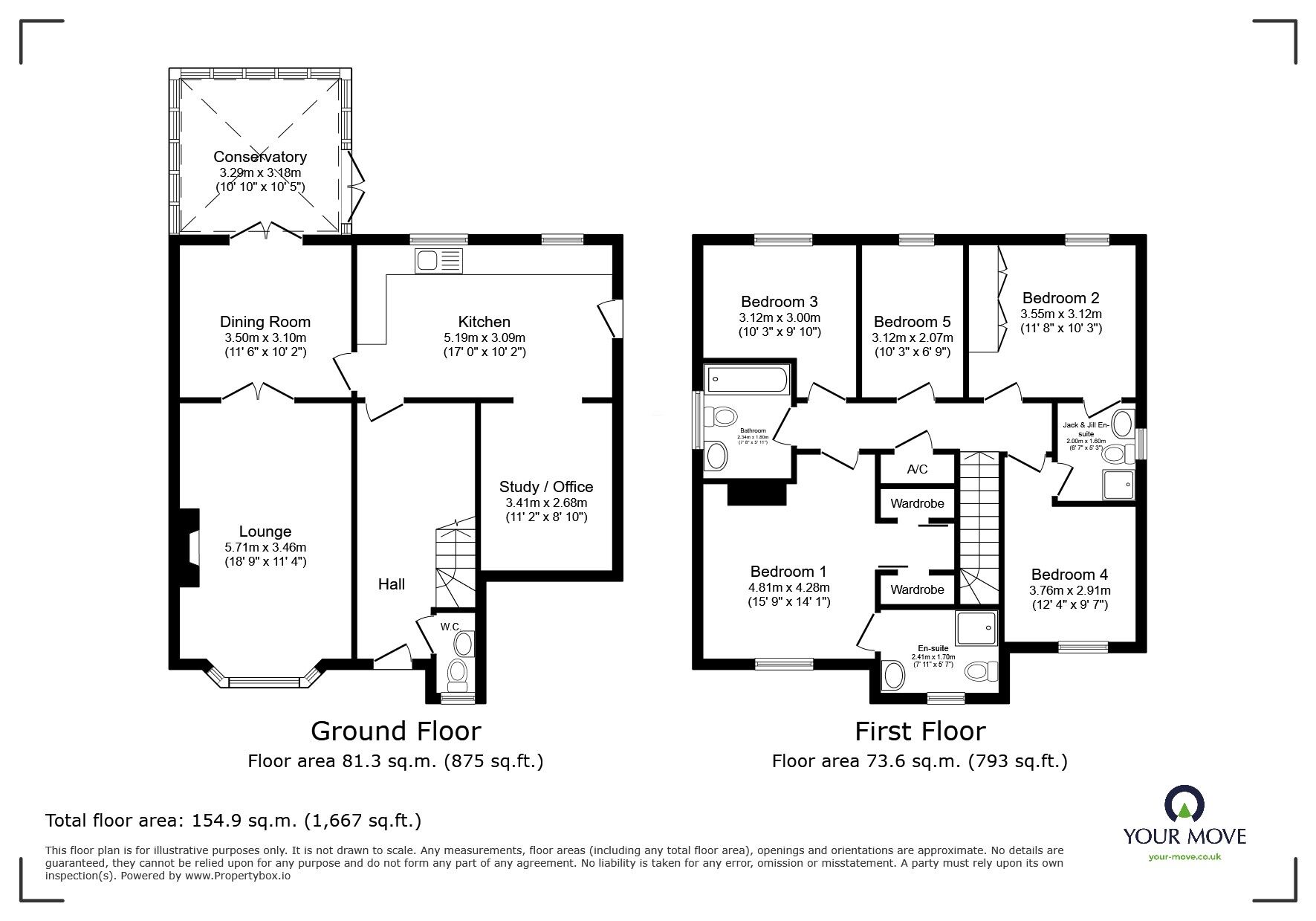 Floorplan of 5 bedroom Detached House for sale, Katmandu Road, Bromsgrove, Worcestershire, B60
