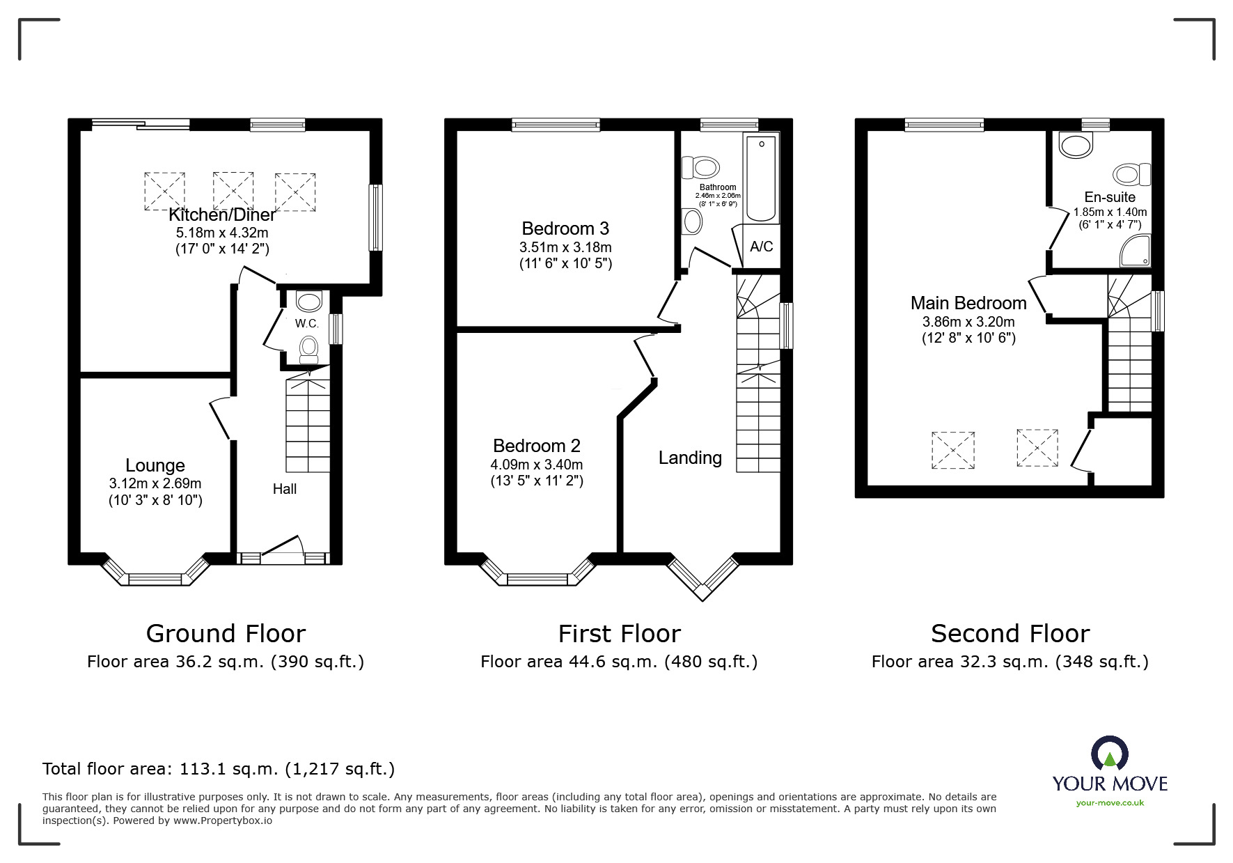 Floorplan of 3 bedroom Semi Detached House for sale, Stourbridge Road, Catshill, Worcestershire, B61
