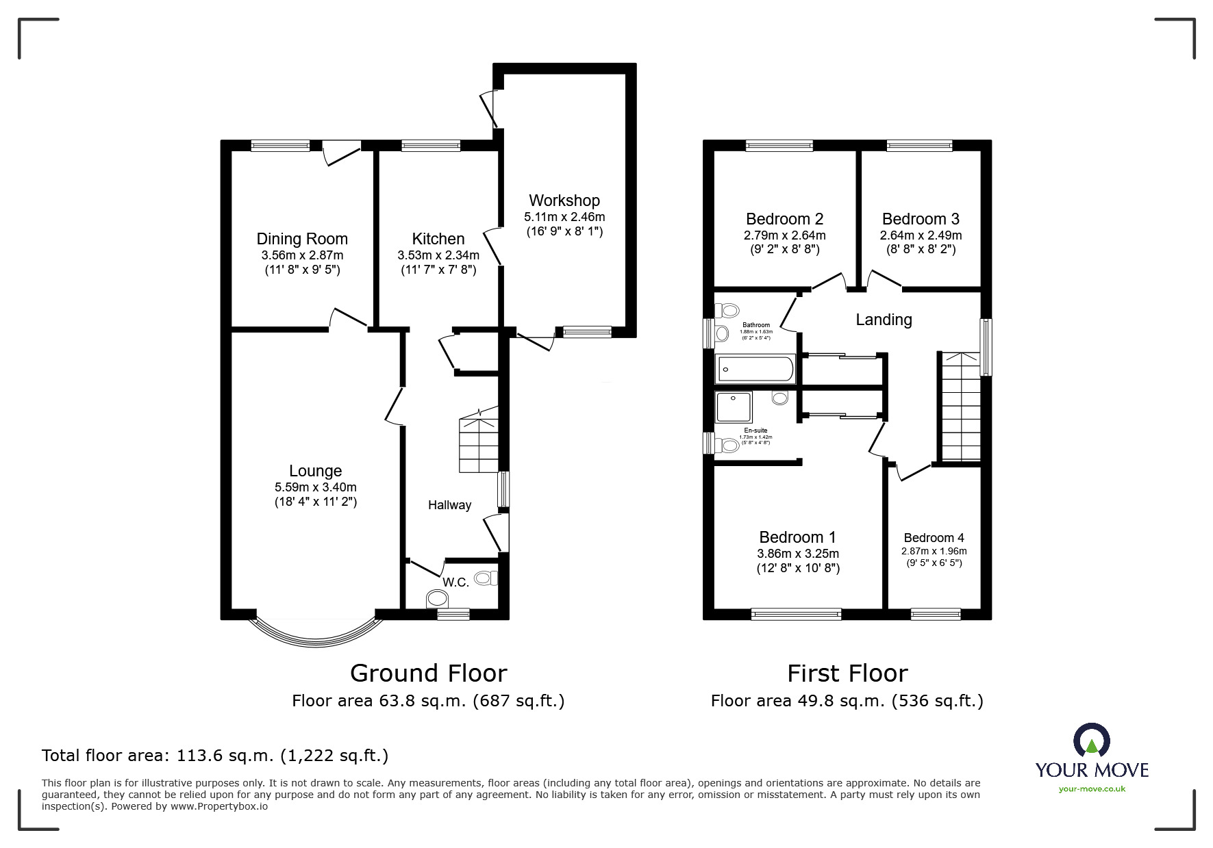 Floorplan of 4 bedroom Detached House for sale, Cottage Lane, Marlbrook, Worcestershire, B60