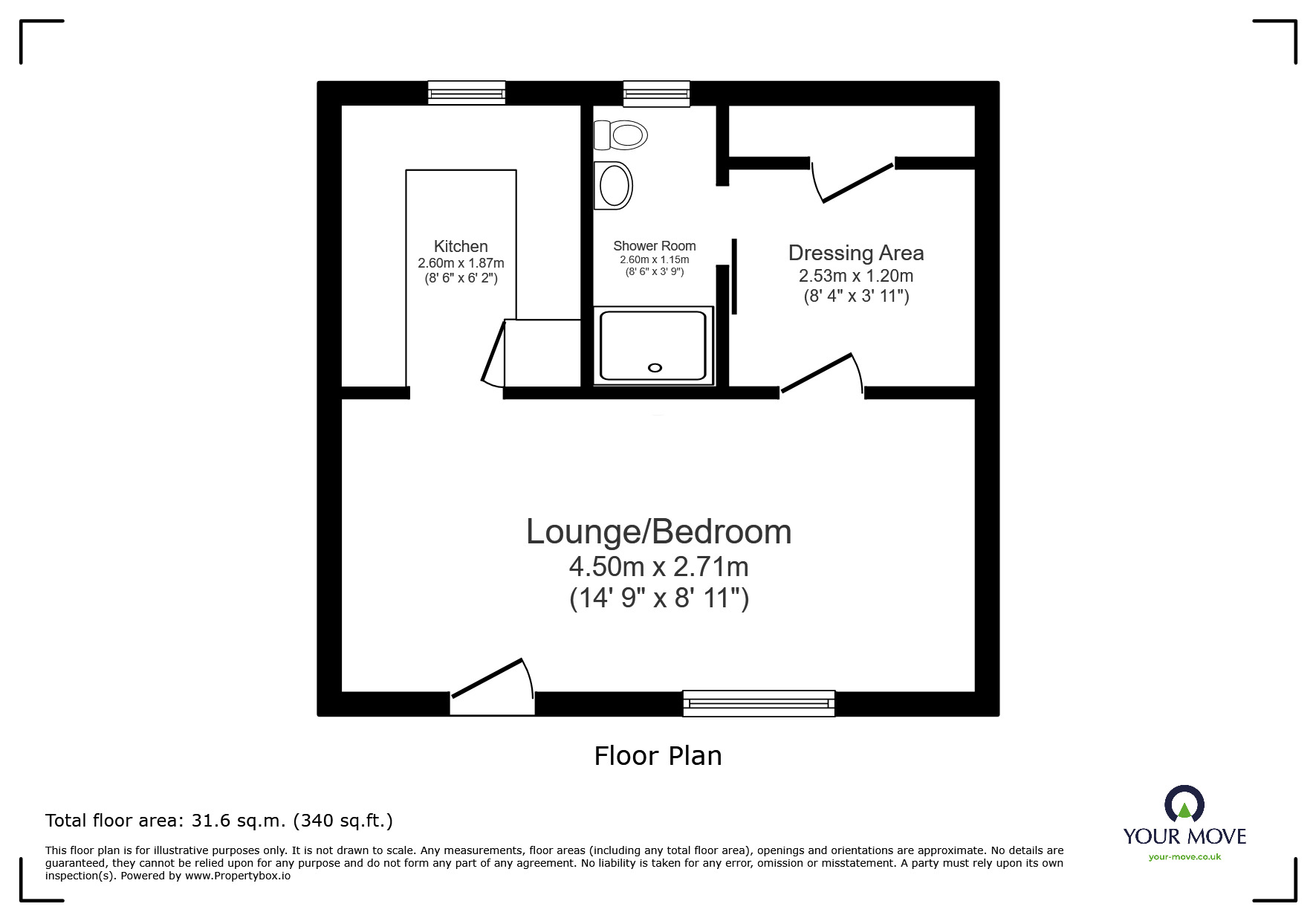 Floorplan of 1 bedroom Flat to rent, Newman Way, Rednal, West Midlands, B45