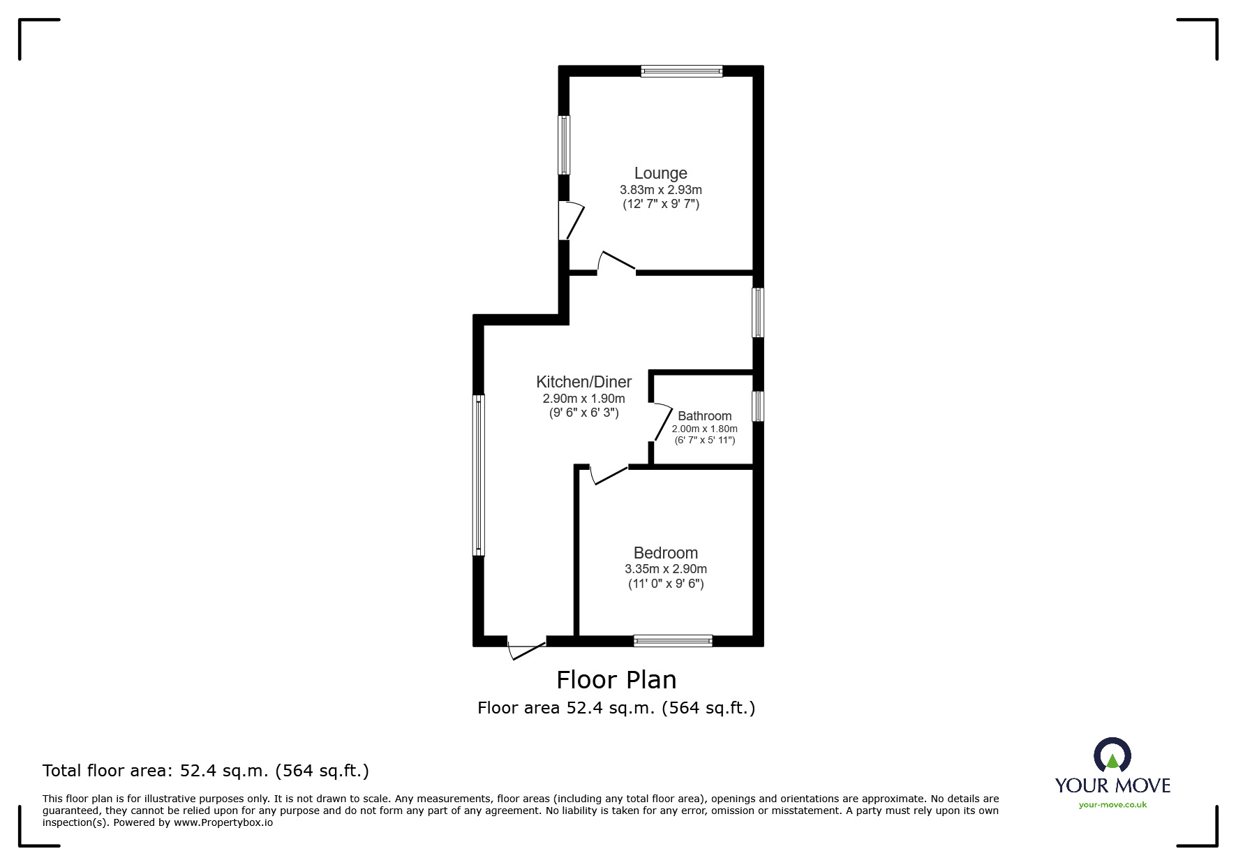 Floorplan of 1 bedroom Detached Property for sale, The Glen, Linthurst Newtown, Bromsgrove, B60