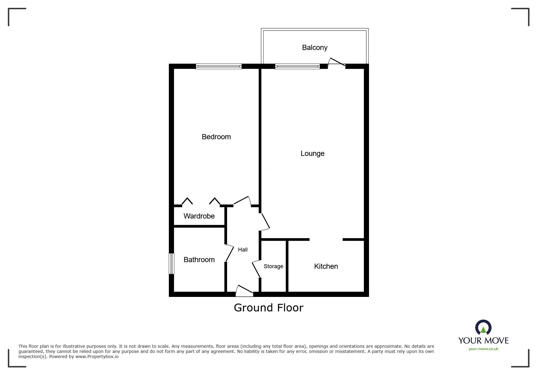 Floorplan of 1 bedroom  Flat for sale, Ednall Lane, Bromsgrove, Worcestershire, B60
