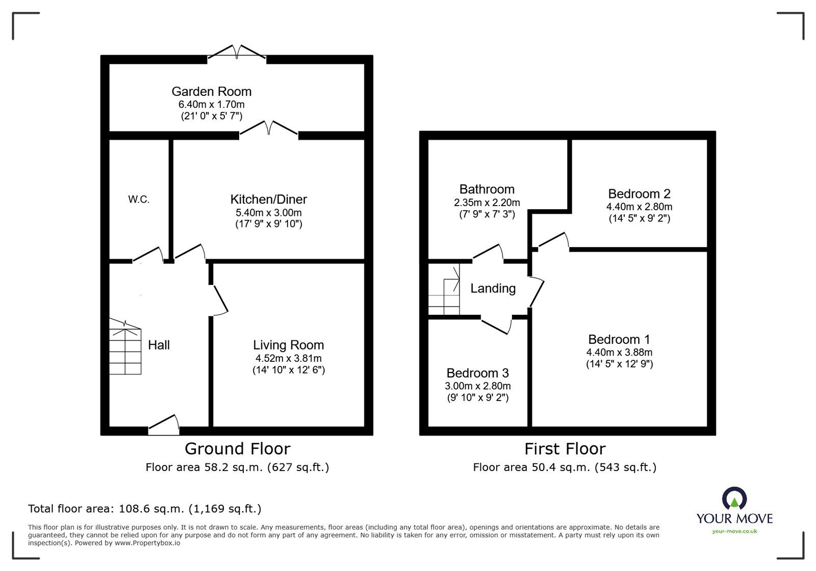 Floorplan of 3 bedroom  House to rent, Spenser Walk, Catshill, Worcestershire, B61