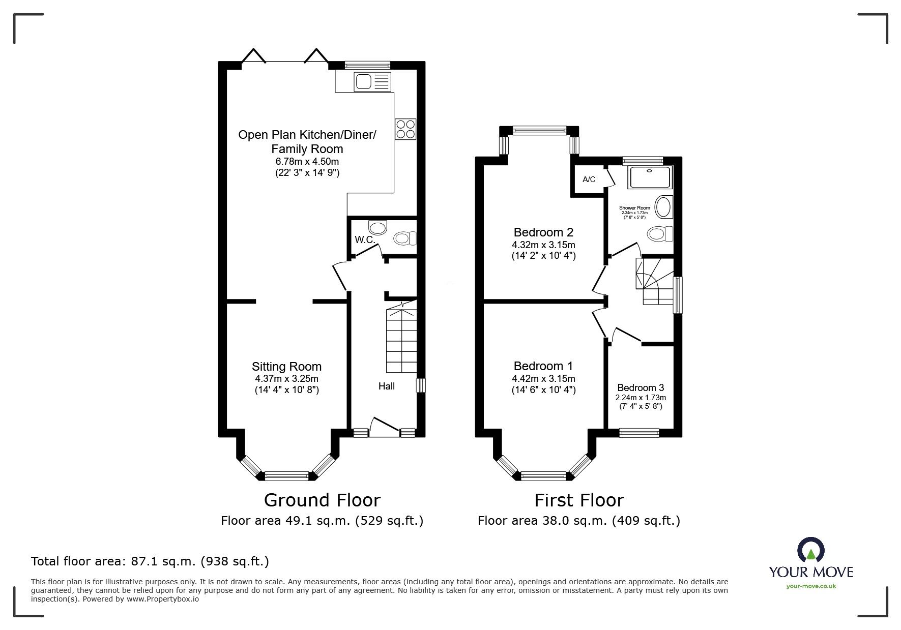 Floorplan of 3 bedroom Semi Detached House for sale, Josiah Road, Birmingham, West Midlands, B31