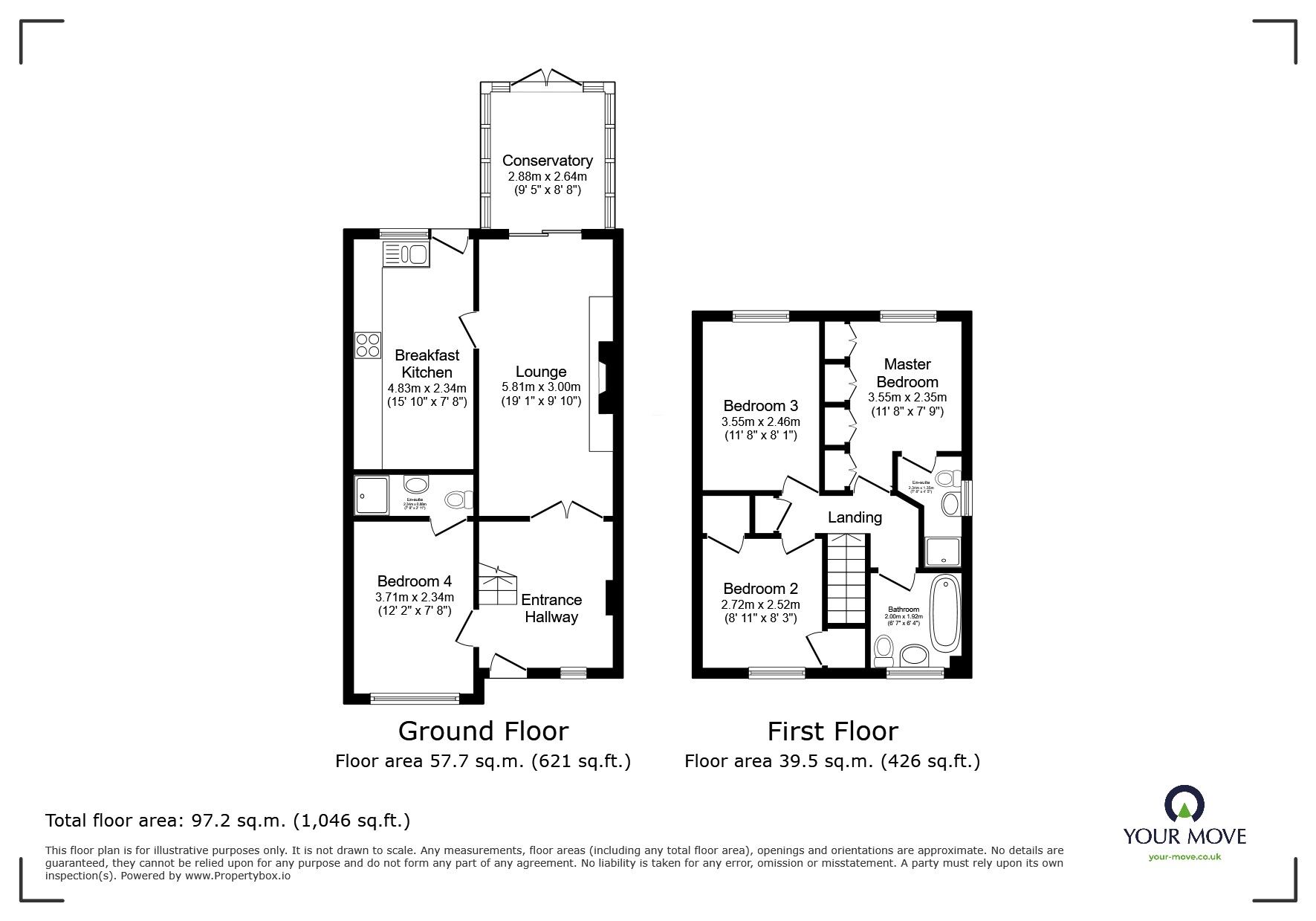 Floorplan of 4 bedroom Detached House for sale, Foxglove Way, Lickey End, Worcestershire, B60