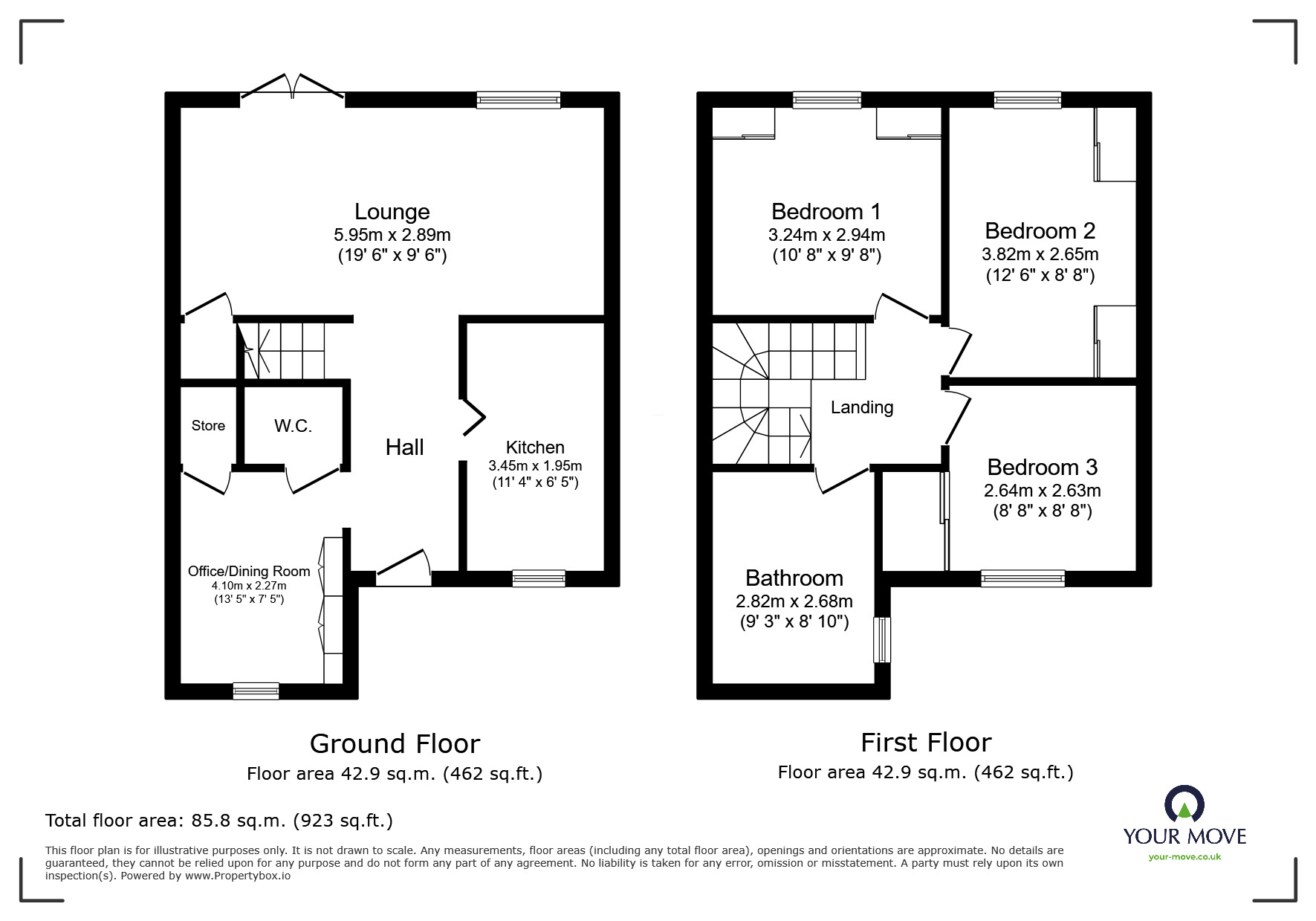Floorplan of 3 bedroom Mid Terrace House for sale, Jakemans Close, Redditch, Worcestershire, B98