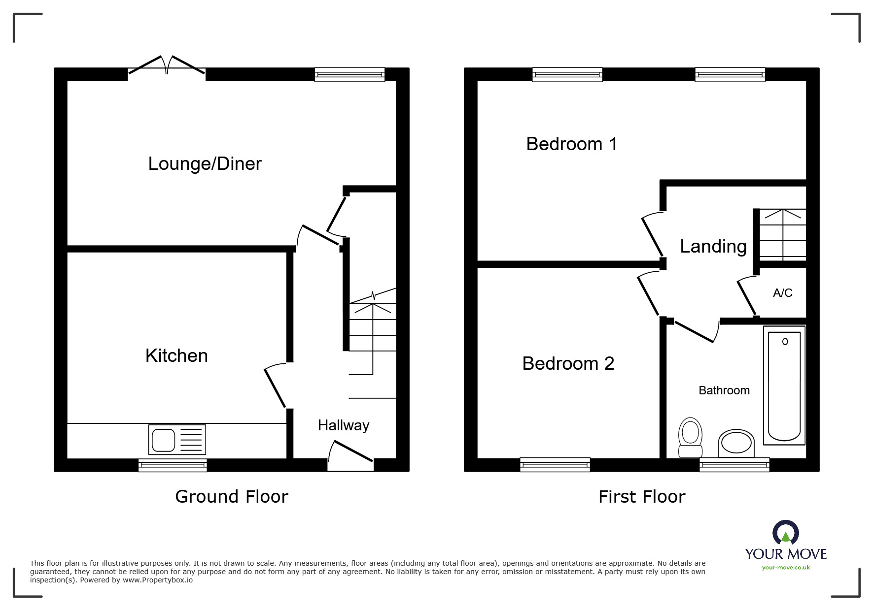 Floorplan of 2 bedroom House to rent, The Grove, Northfield, West Midlands, B31