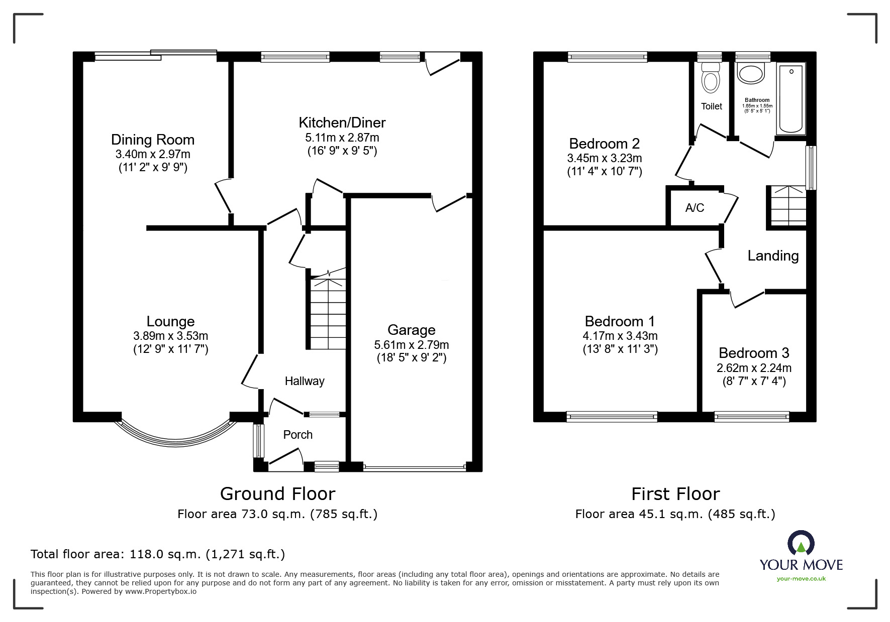 Floorplan of 3 bedroom Semi Detached House for sale, Bant Mill Road, Bromsgrove, Worcestershire, B60