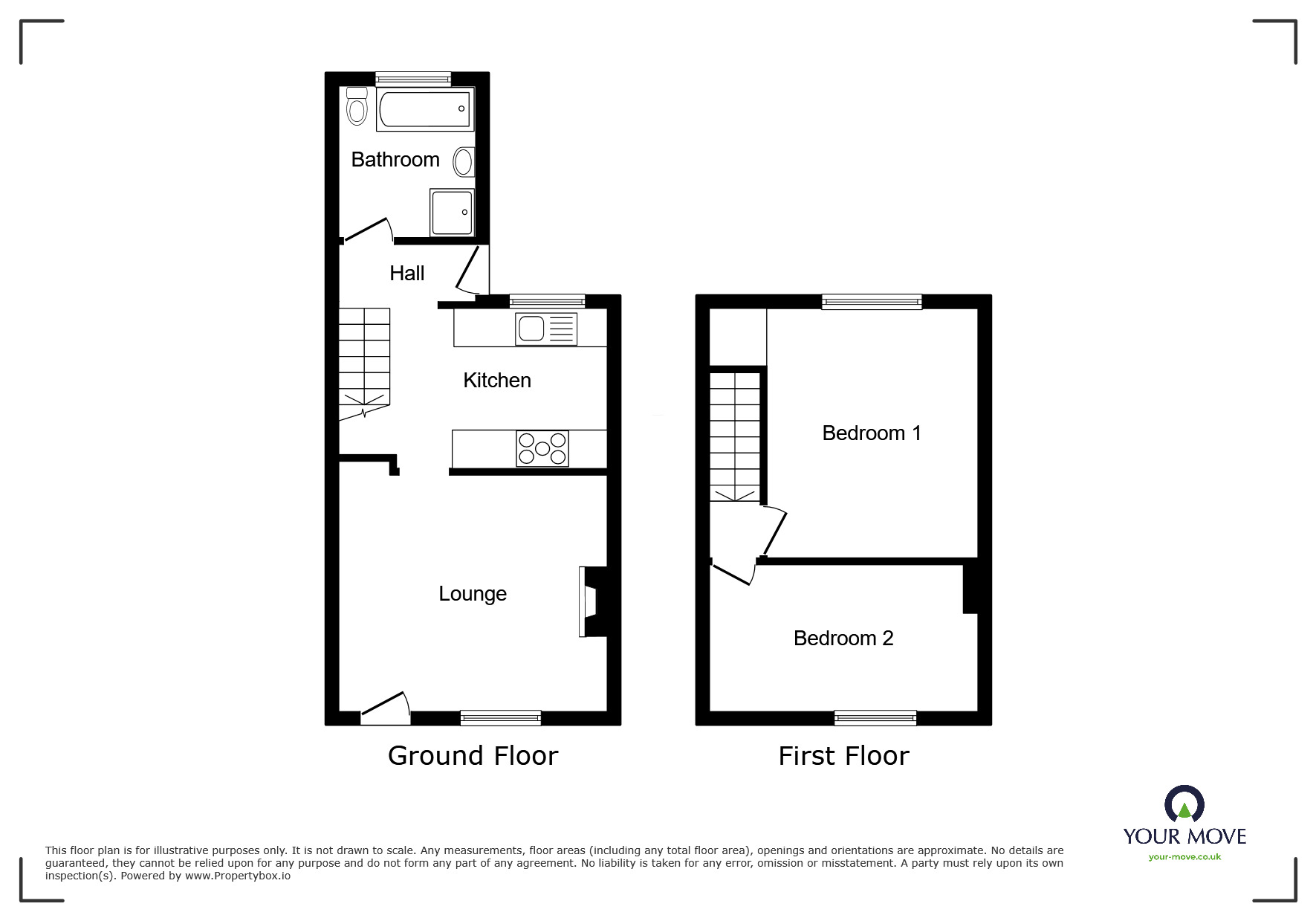 Floorplan of 2 bedroom Mid Terrace House for sale, Providence Road, Bromsgrove, Worcestershire, B61