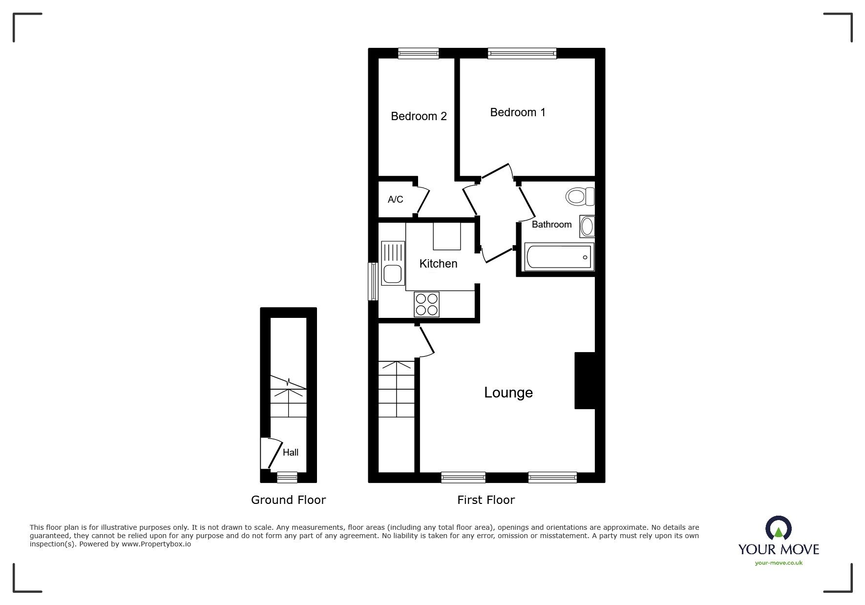 Floorplan of 2 bedroom Flat for sale, Oakhurst Drive, Bromsgrove, Worcestershire, B60