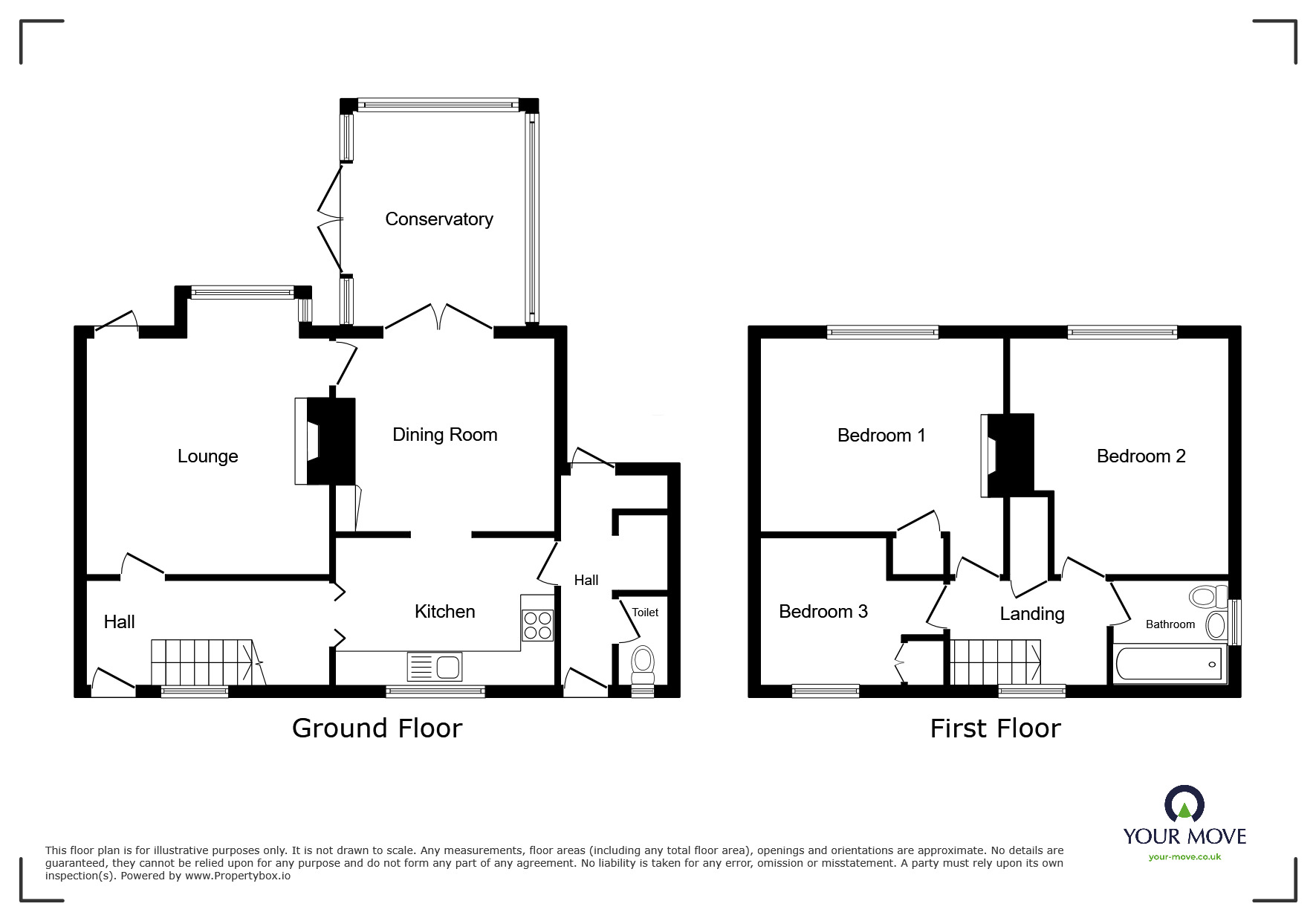 Floorplan of 3 bedroom  House to rent, Bishop Hall Crescent, Bromsgrove, Worcestershire, B60