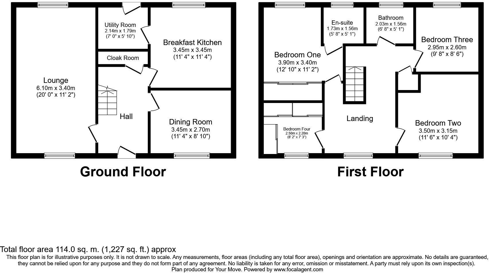 Floorplan of 4 bedroom Detached House to rent, Vale Grove, Bromsgrove, Worcestershire, B60