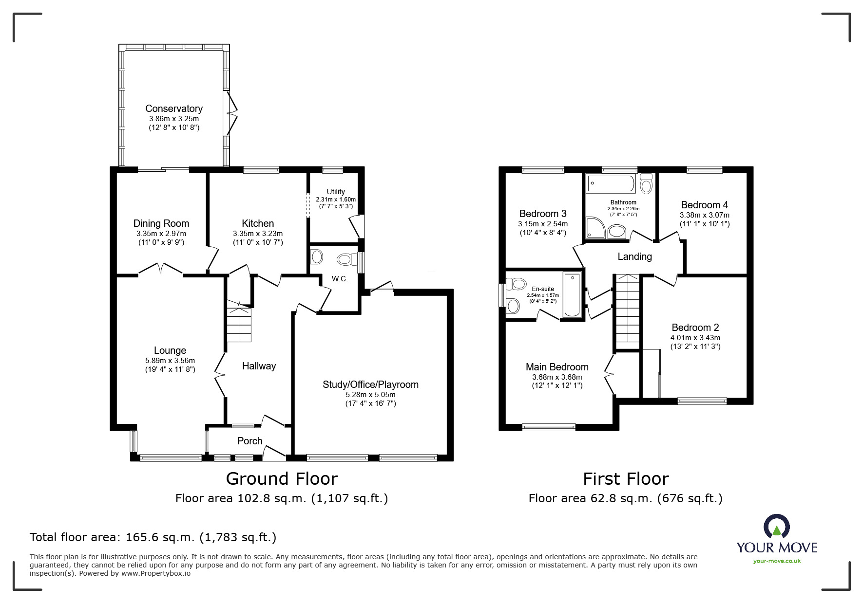 Floorplan of 4 bedroom Detached House for sale, Townsend Avenue, Bromsgrove, Worcestershire, B61
