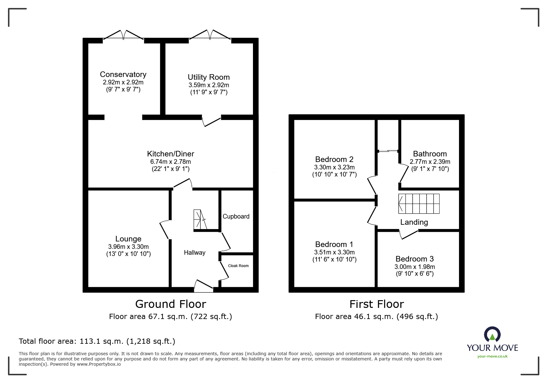Floorplan of 3 bedroom Mid Terrace House to rent, Paddock Way, Droitwich, Worcestershire, WR9