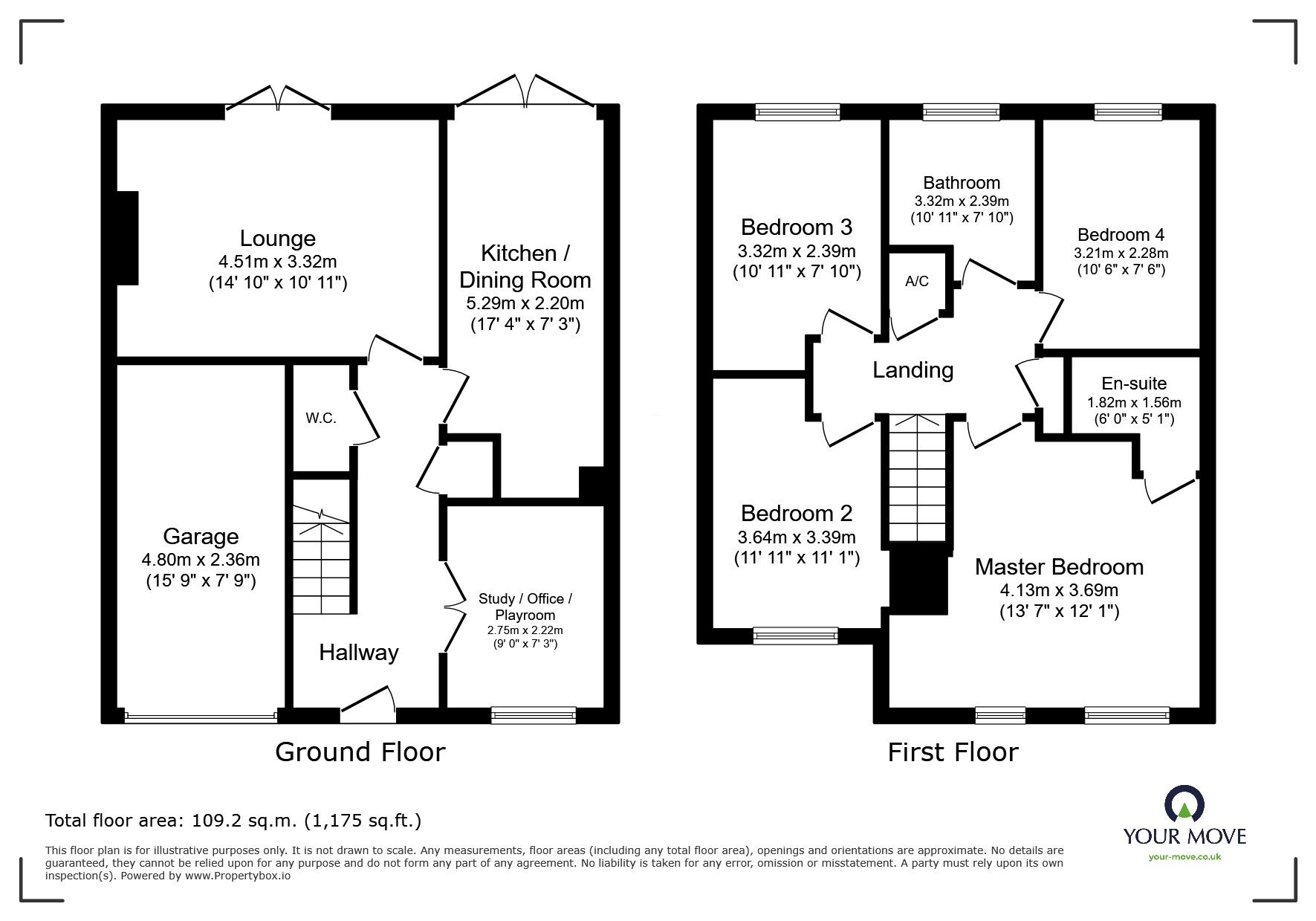 Floorplan of 4 bedroom Detached House for sale, Cross Furlong, Wychbold, Worcestershire, WR9