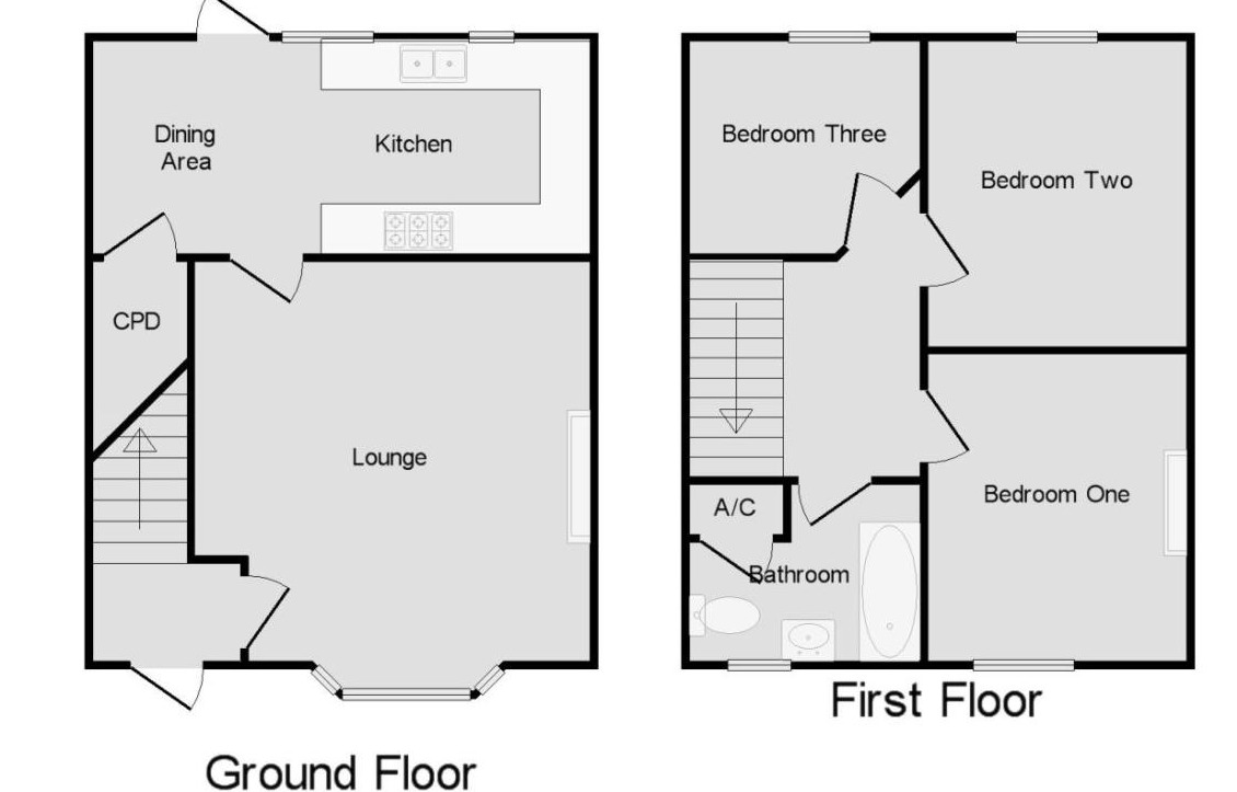 Floorplan of 3 bedroom Semi Detached House to rent, Barnfield Road, Bromsgrove, Worcestershire, B61