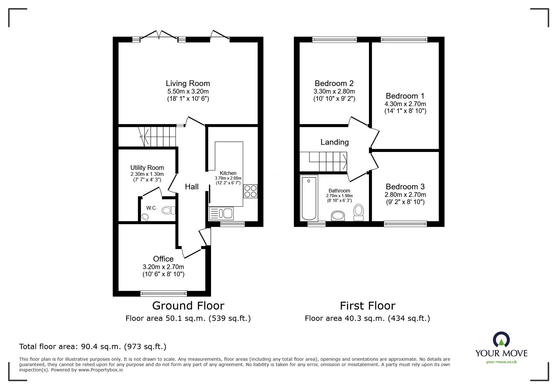 Floorplan of 3 bedroom Semi Detached House for sale, Atcham Close, Redditch, Worcestershire, B98