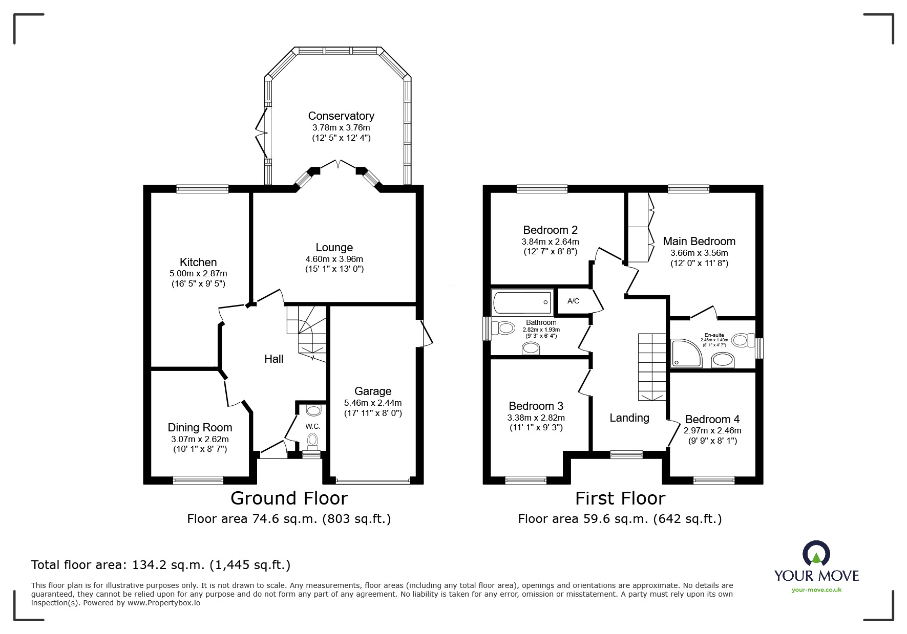 Floorplan of 4 bedroom Detached House for sale, Appletrees Crescent, Bromsgrove, Worcestershire, B61