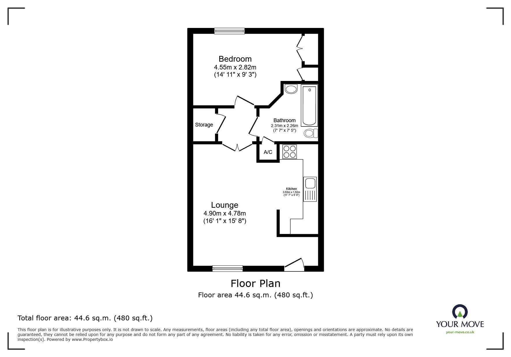 Floorplan of 1 bedroom Flat for sale, William Road, Northfield, Birmingham, B31