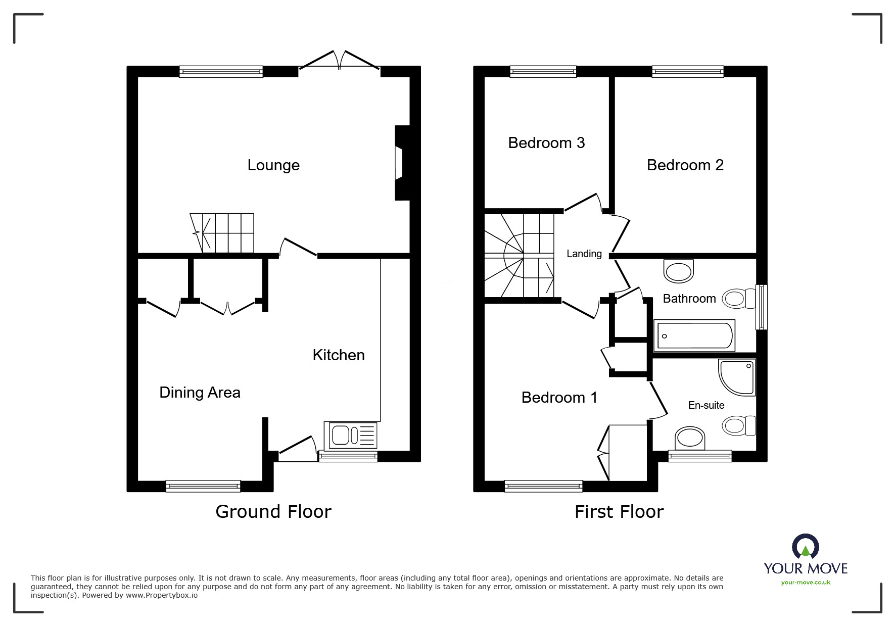 Floorplan of 3 bedroom Semi Detached House for sale, Aerial Way, Wychbold, Worcestershire, WR9