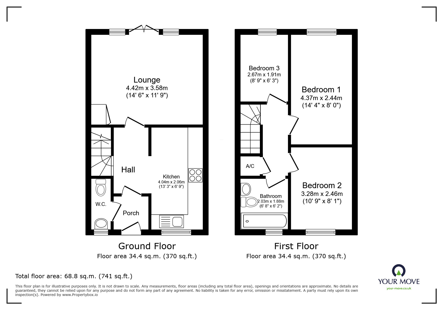 Floorplan of 3 bedroom Semi Detached House for sale, Kingcup Close, Catshill, Worcestershire, B61