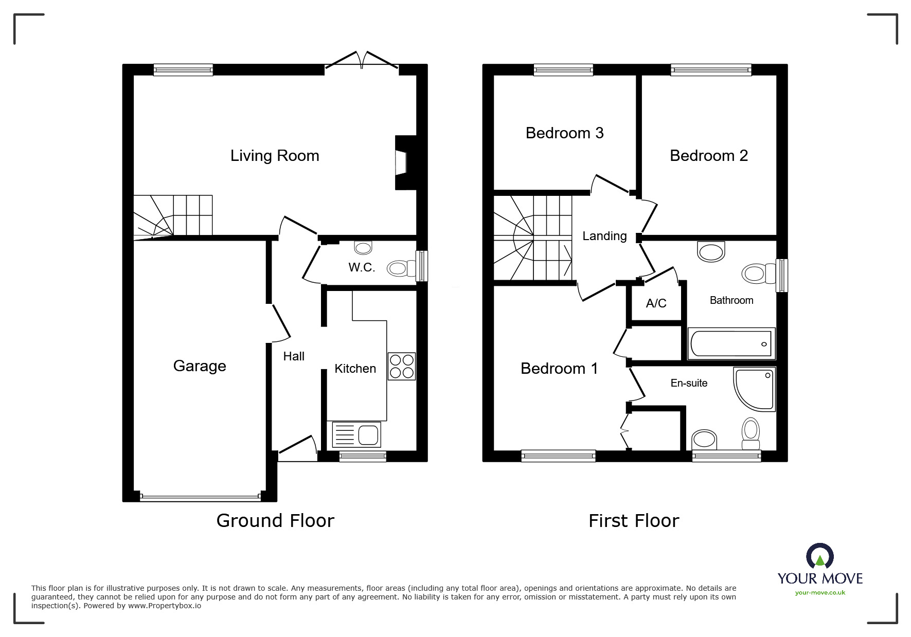 Floorplan of 3 bedroom Semi Detached House for sale, Aerial Way, Wychbold, Worcestershire, WR9