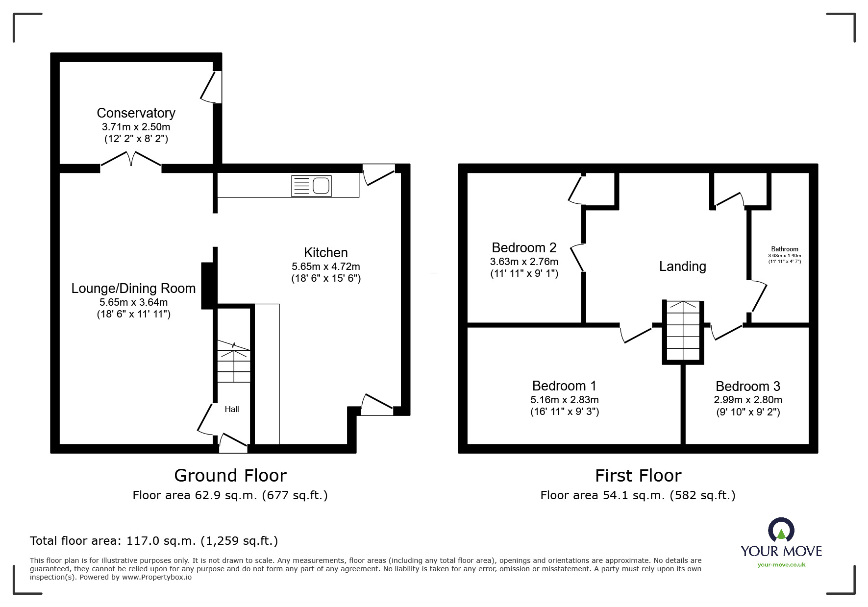 Floorplan of 3 bedroom Mid Terrace House to rent, Lyttleton Avenue, Bromsgrove, Worcestershire, B60