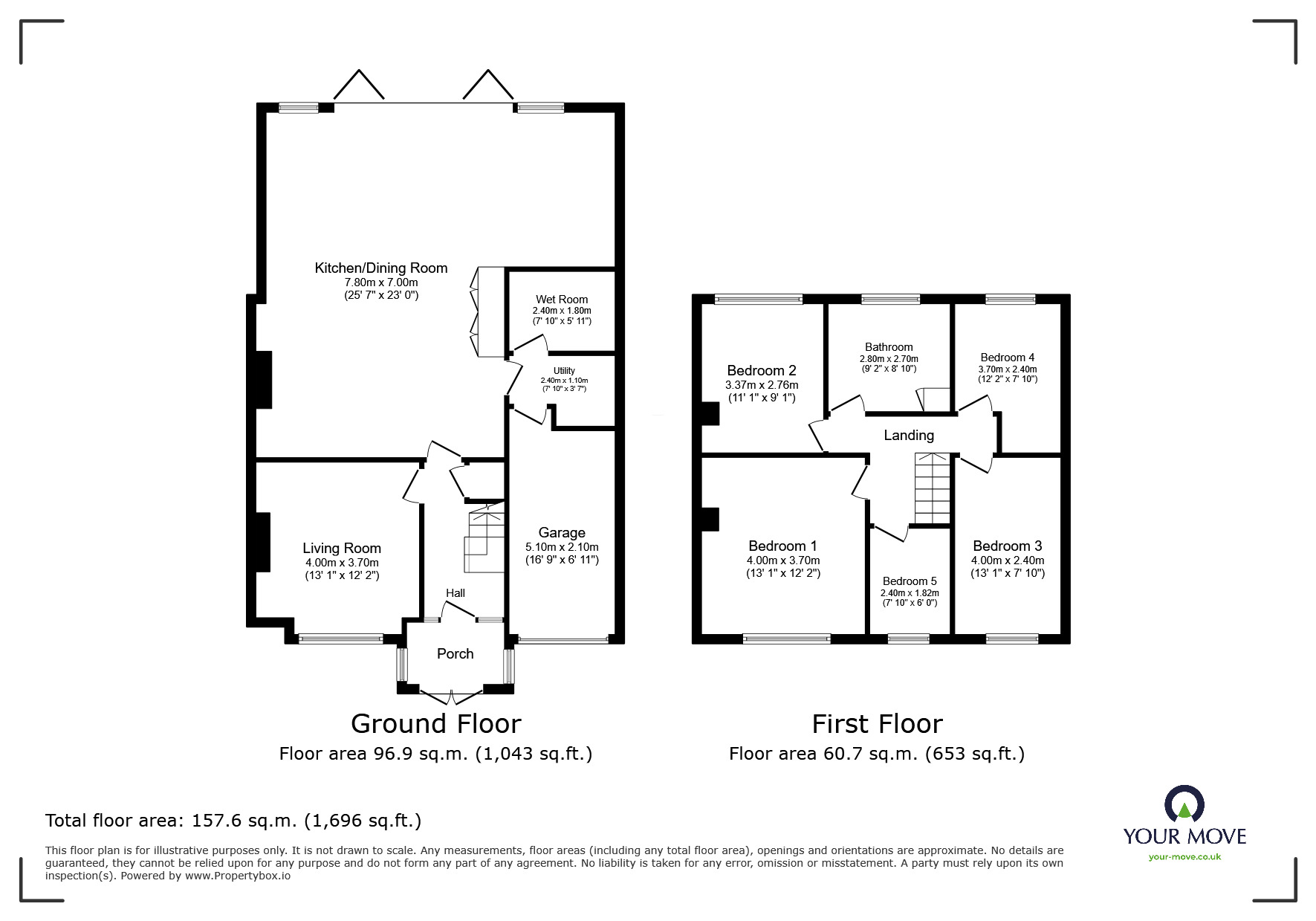 Floorplan of 5 bedroom Semi Detached House to rent, Birmingham Road, Lickey End, Worcestershire, B61