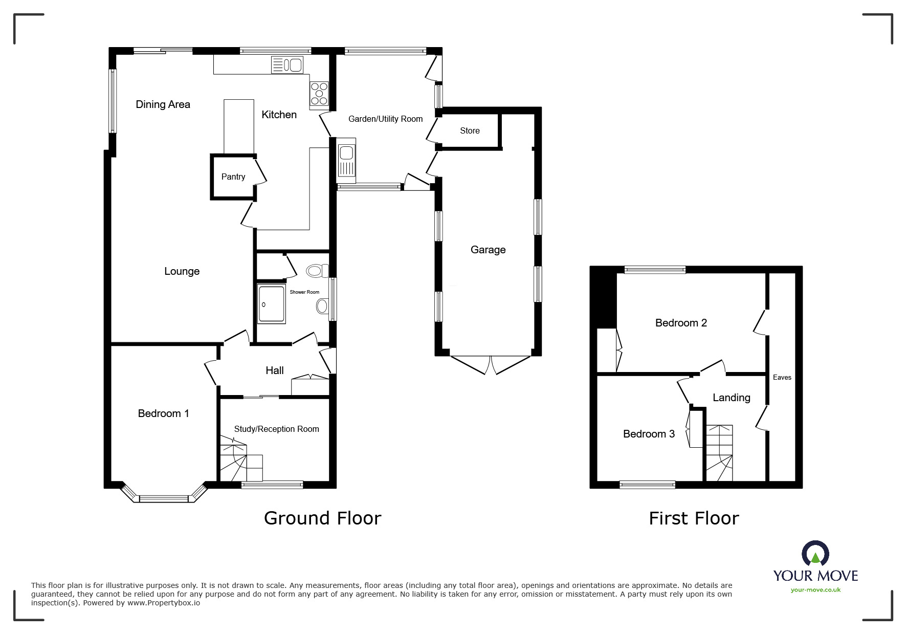 Floorplan of 3 bedroom Semi Detached Bungalow for sale, Rose Avenue, Alvechurch, Worcestershire, B48