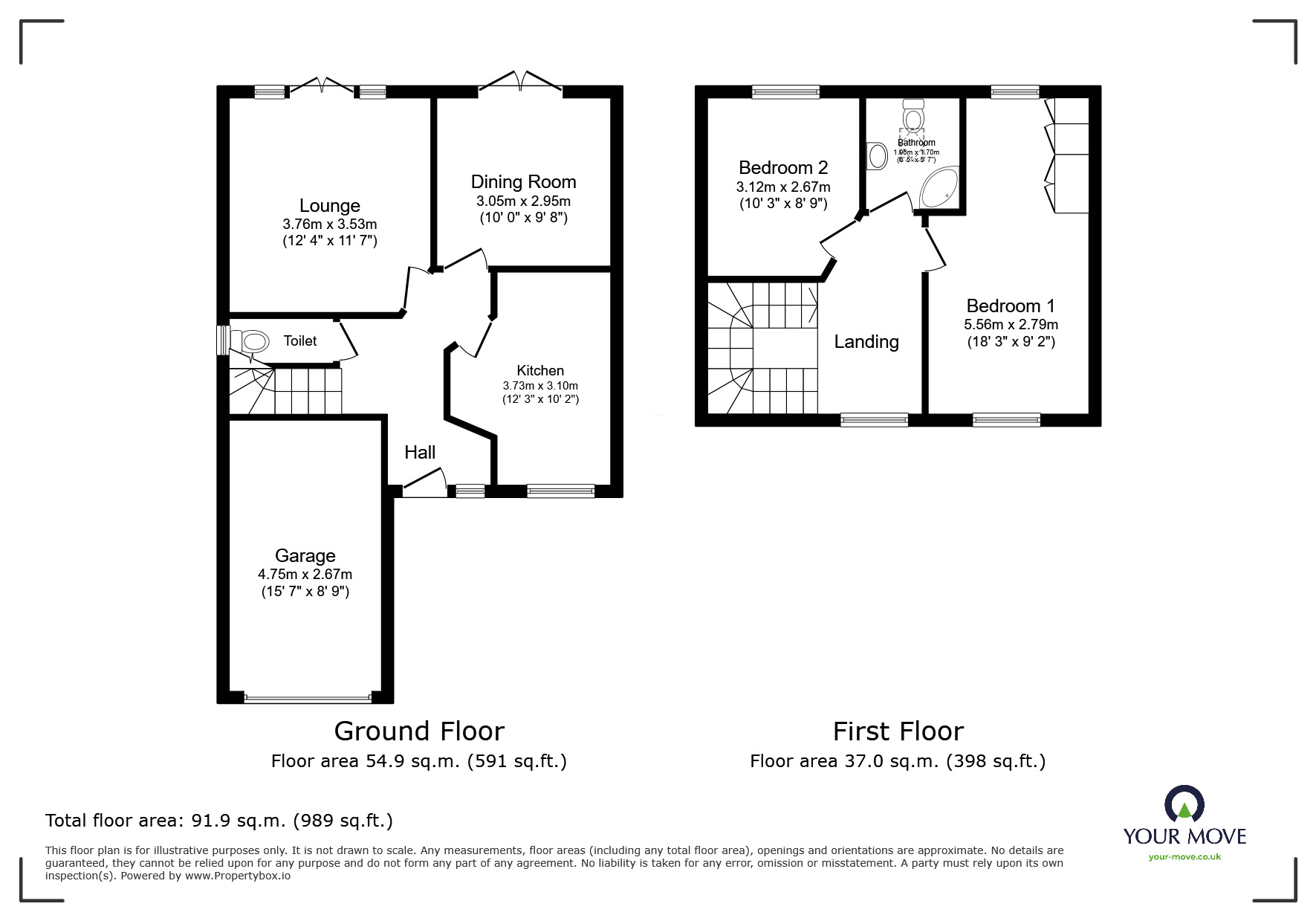 Floorplan of 2 bedroom Detached House for sale, Kestrel View, Lickey End, Worcestershire, B60