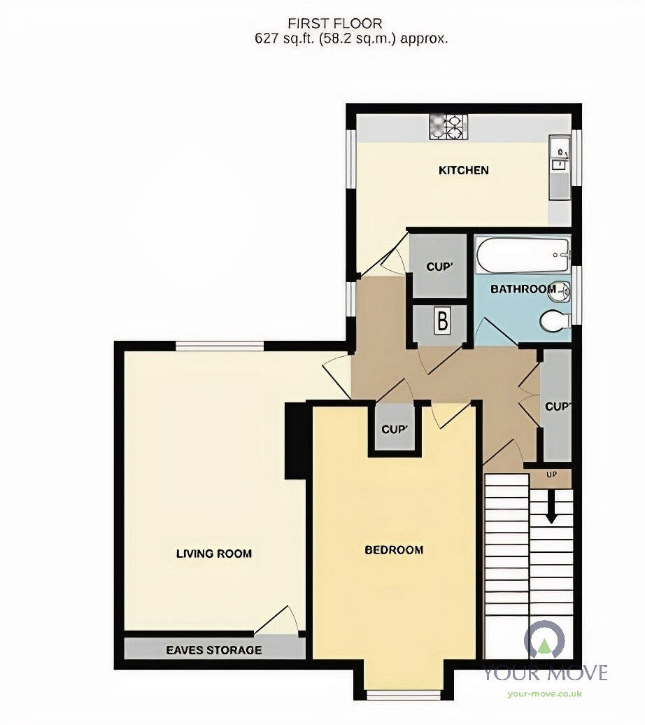 Floorplan of 1 bedroom Flat to rent, Heronfield Close, Redditch, Worcestershire, B98