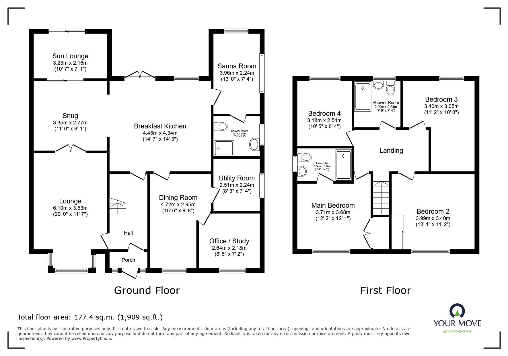 Floorplan of 4 bedroom Detached House for sale, Brookvale Close, Bromsgrove, Worcestershire, B61