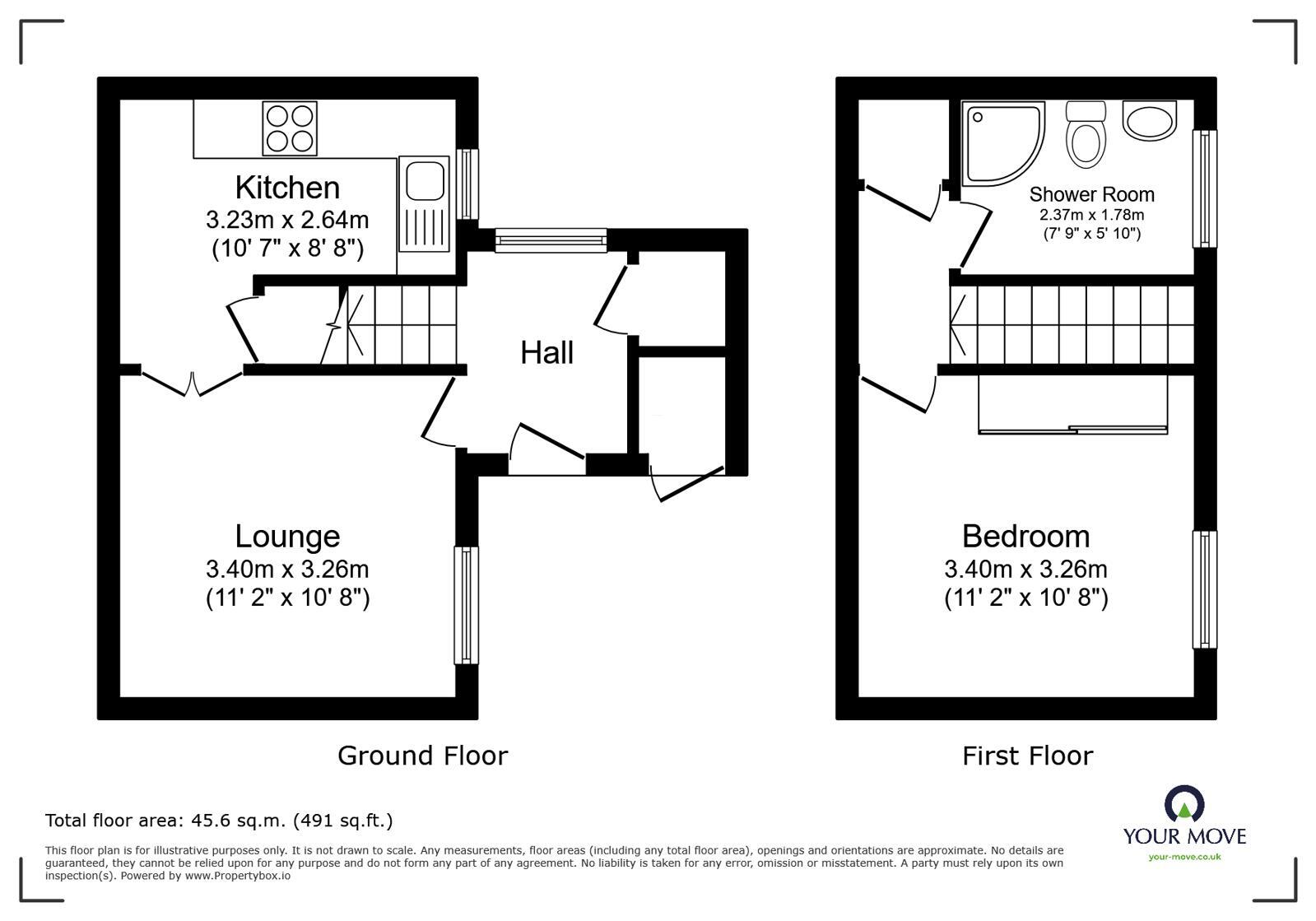 Floorplan of 1 bedroom House to rent, Moorsom Way, Bromsgrove, Worcestershire, B60