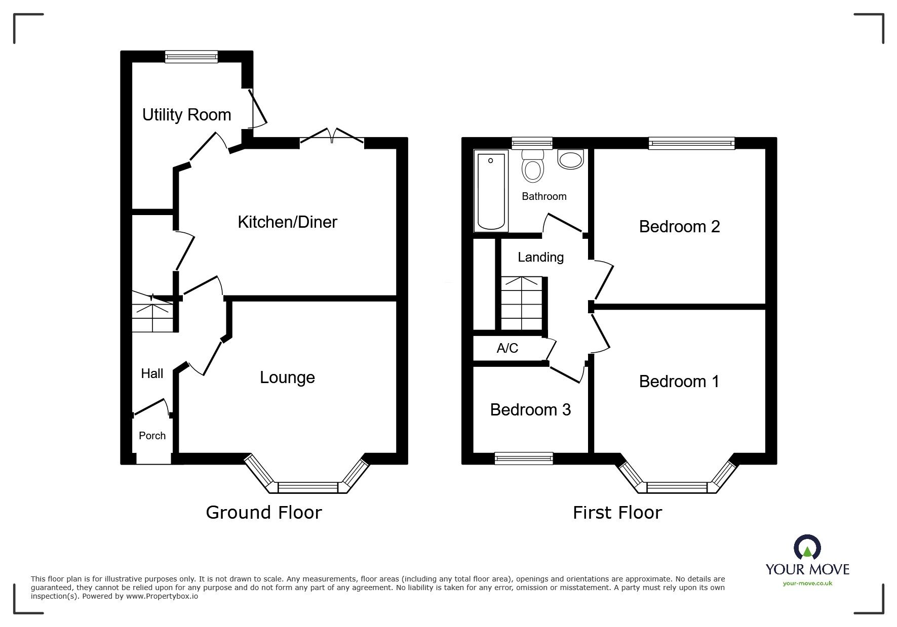 Floorplan of 3 bedroom Mid Terrace House for sale, Kendal Rise Road, Rednal, West Midlands, B45