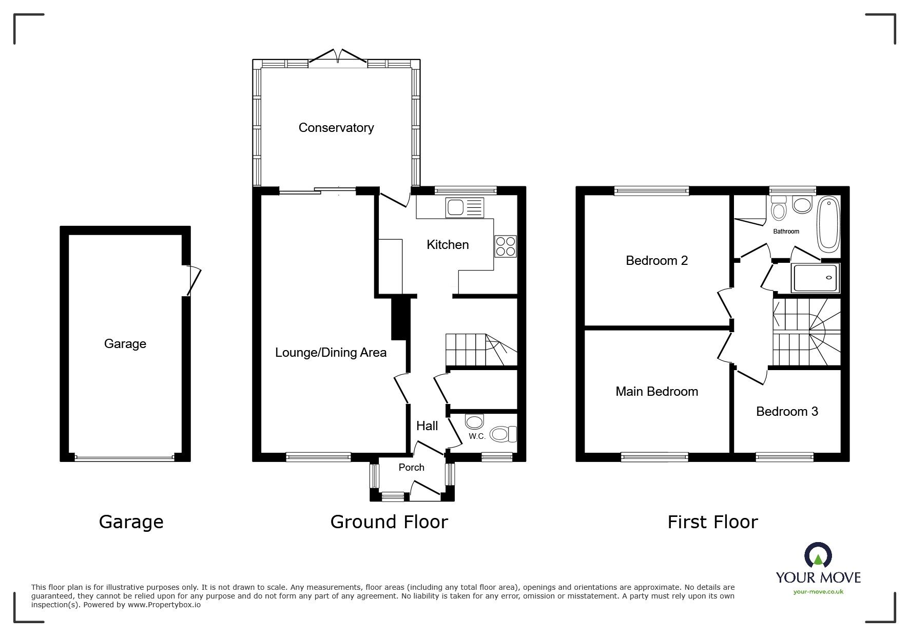 Floorplan of 3 bedroom End Terrace House for sale, Villiers Road, Bromsgrove, Worcestershire, B60