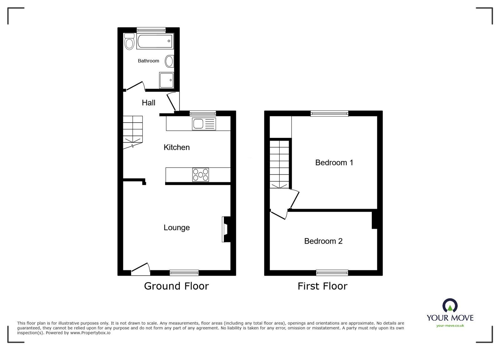 Floorplan of 2 bedroom Mid Terrace House for sale, Providence Road, Bromsgrove, Worcestershire, B61