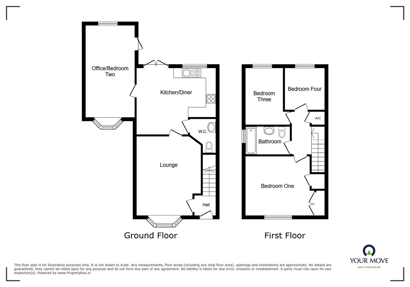 Floorplan of 4 bedroom End Terrace House for sale, Mallow Drive, Bromsgrove, Worcestershire, B61