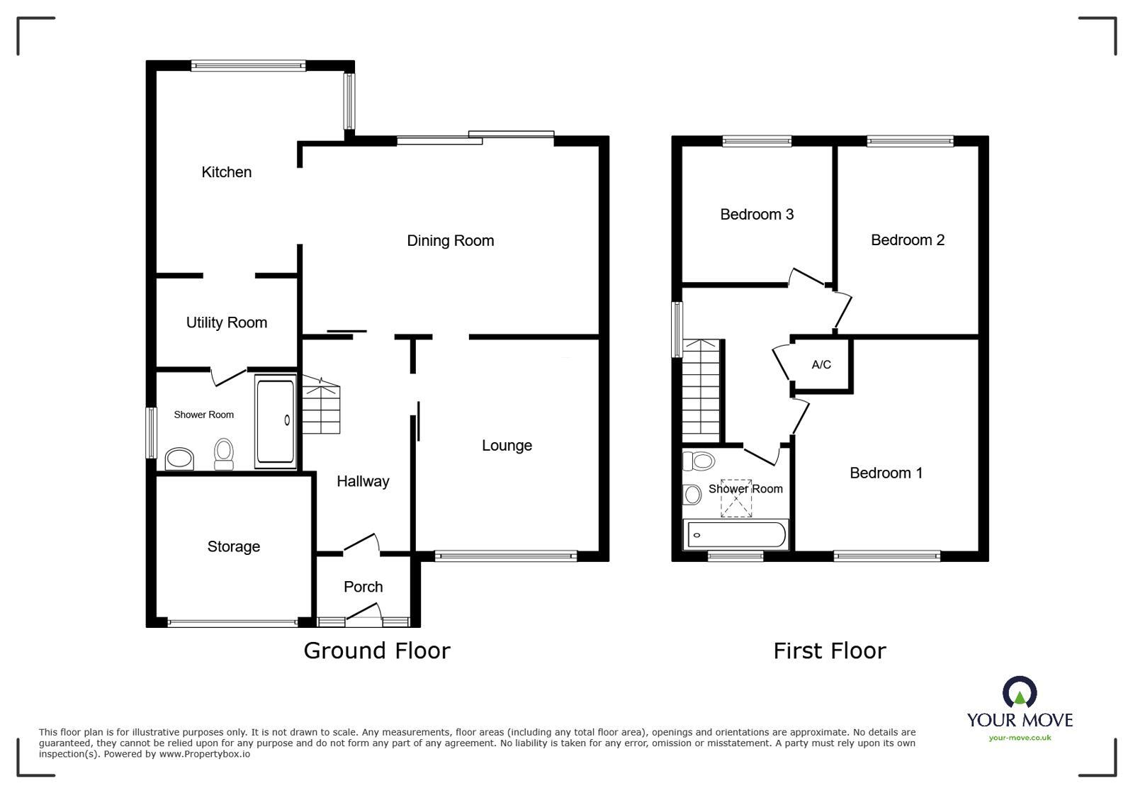 Floorplan of 3 bedroom Detached House for sale, Wildmoor Lane, Catshill, Worcestershire, B61