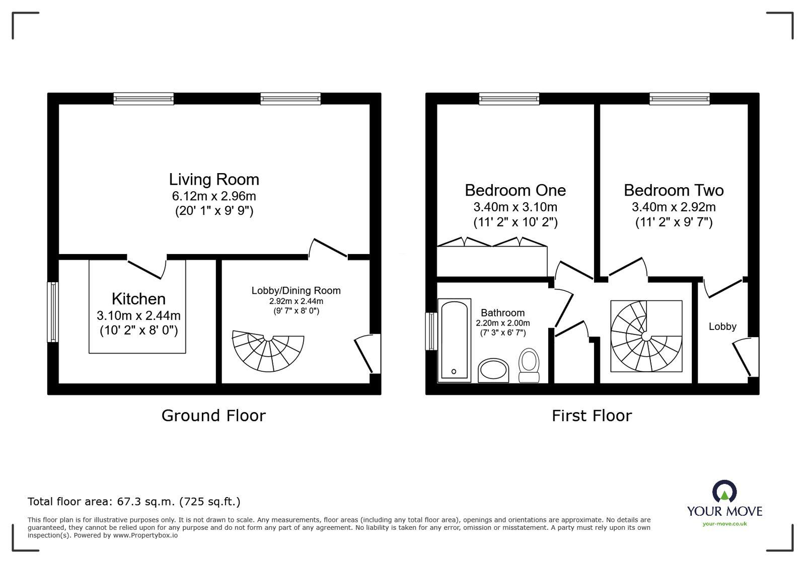 Floorplan of 2 bedroom Flat for sale, Sanders Road, Bromsgrove, Worcestershire, B61