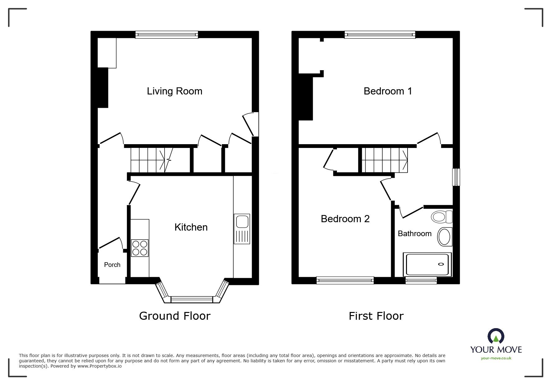 Floorplan of 2 bedroom Semi Detached House for sale, Stratford Road, Bromsgrove, Worcestershire, B60