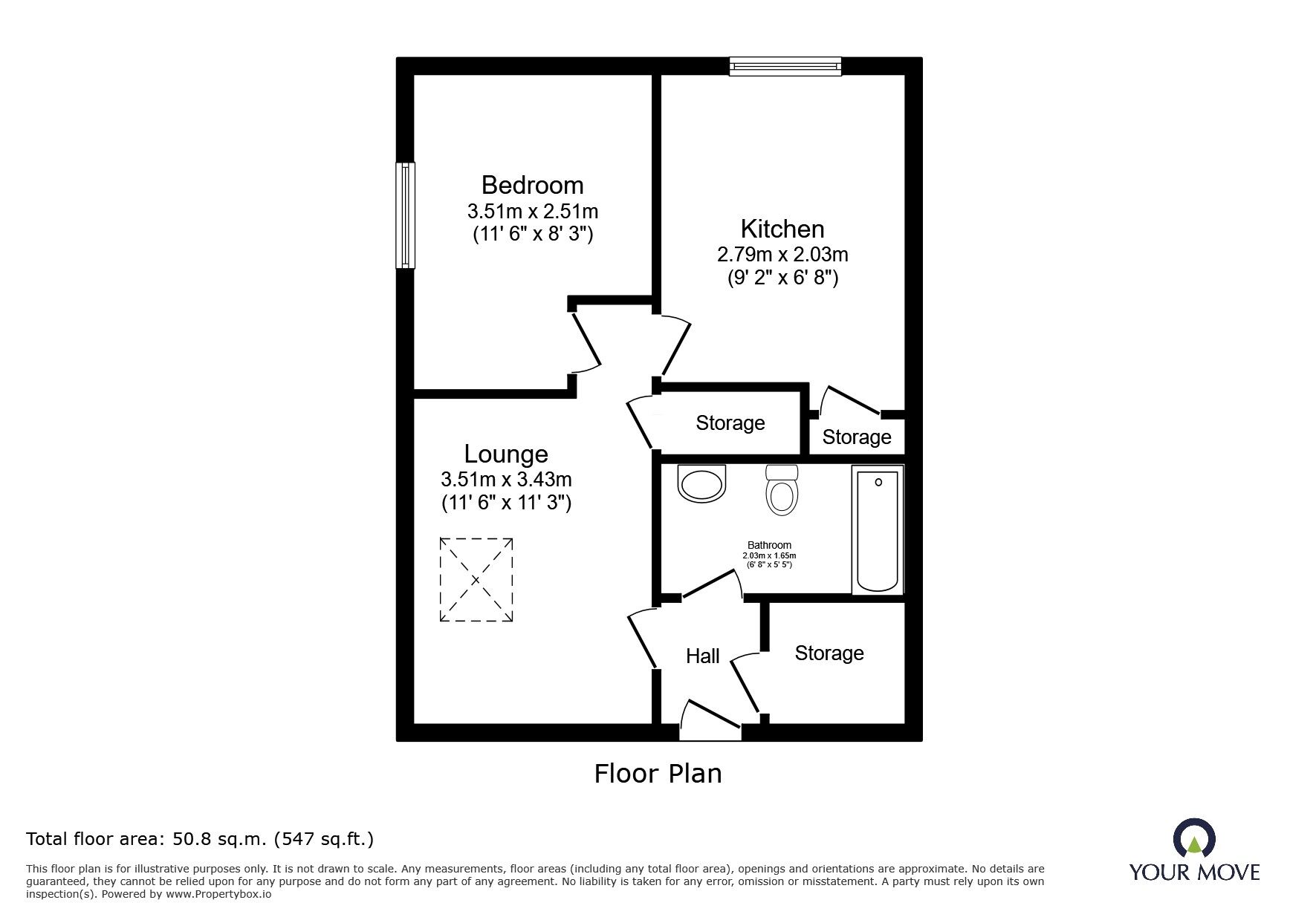 Floorplan of 1 bedroom Flat for sale, Sanders Road, Bromsgrove, Worcestershire, B61