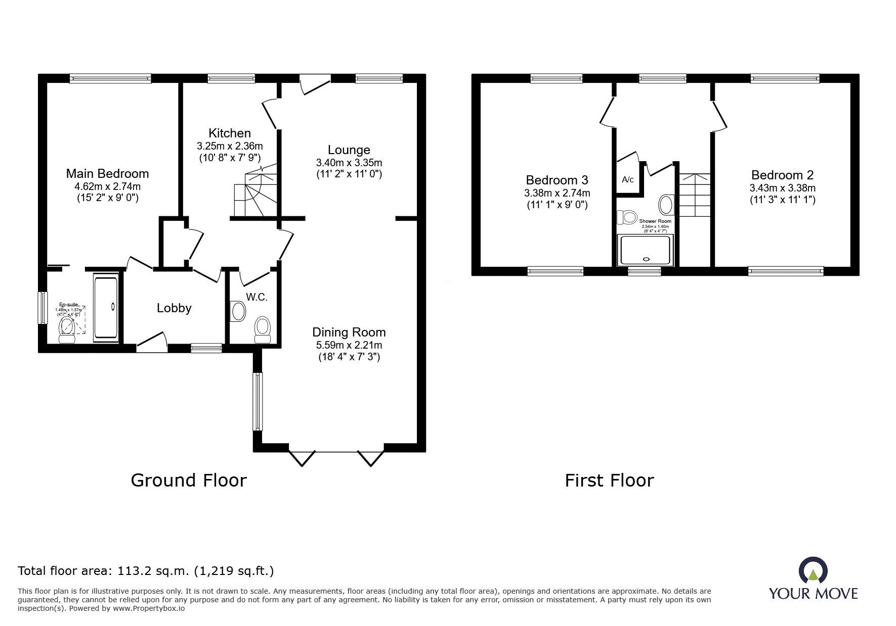 Floorplan of 3 bedroom Detached Property for sale, Barley Mow Lane, Catshill, Worcestershire, B61