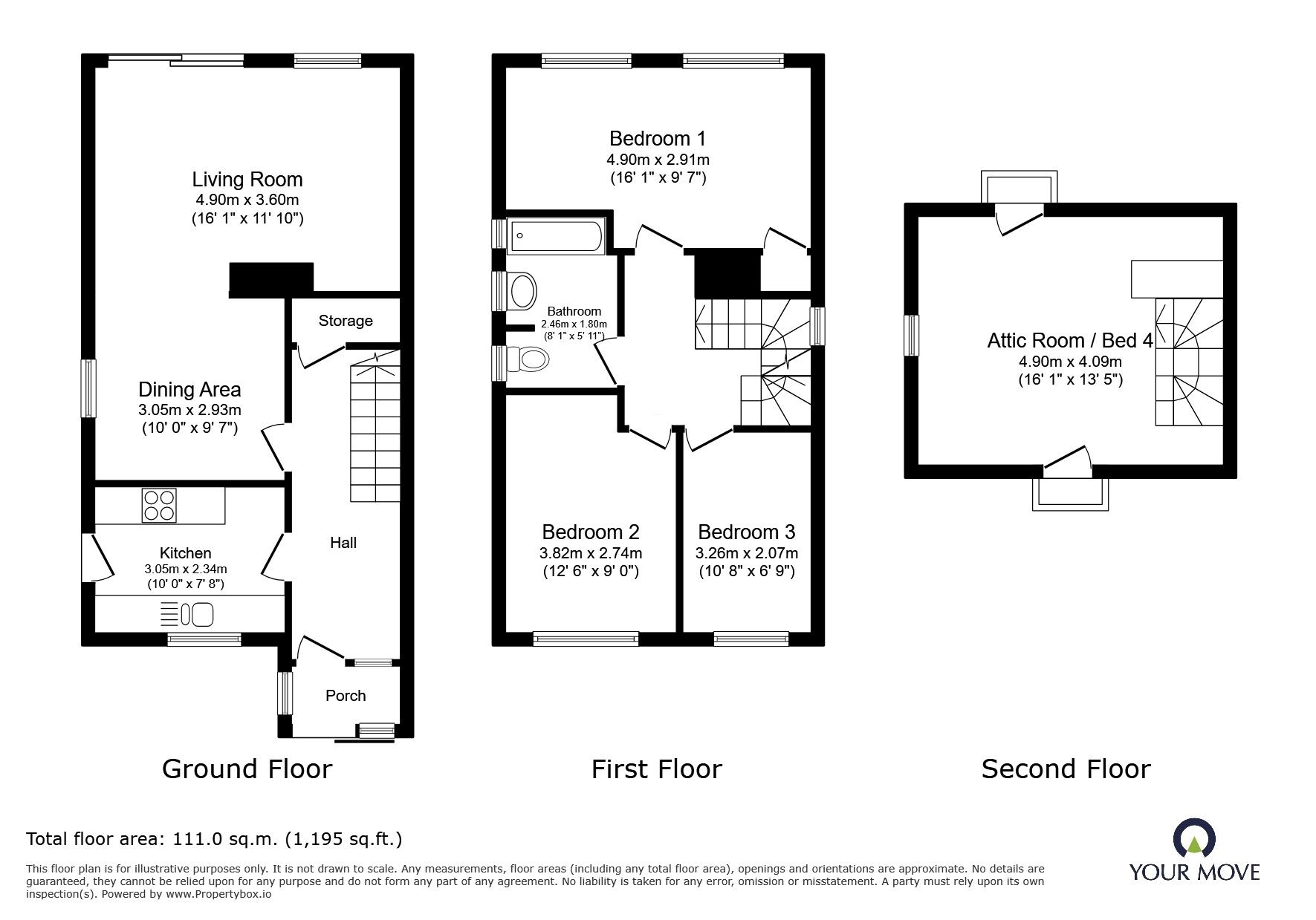 Floorplan of 3 bedroom Semi Detached House for sale, New Road, Bromsgrove, Worcestershire, B60