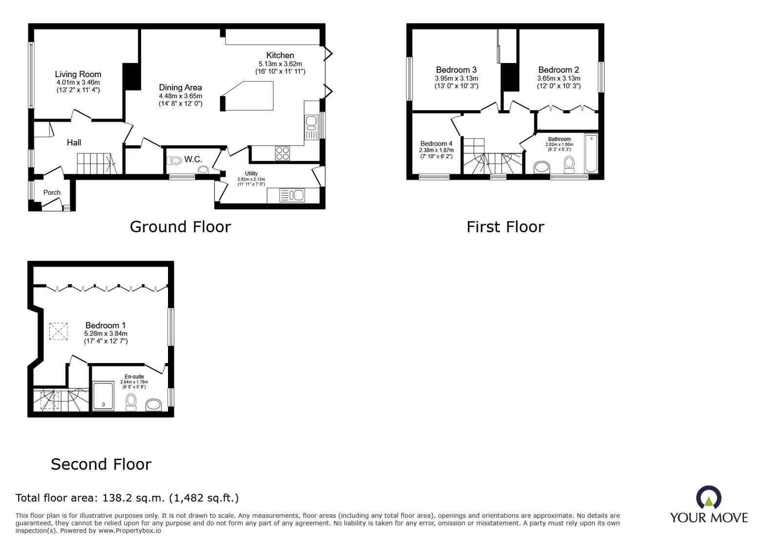 Floorplan of 4 bedroom Semi Detached House for sale, Austin Road, Bromsgrove, Worcestershire, B60