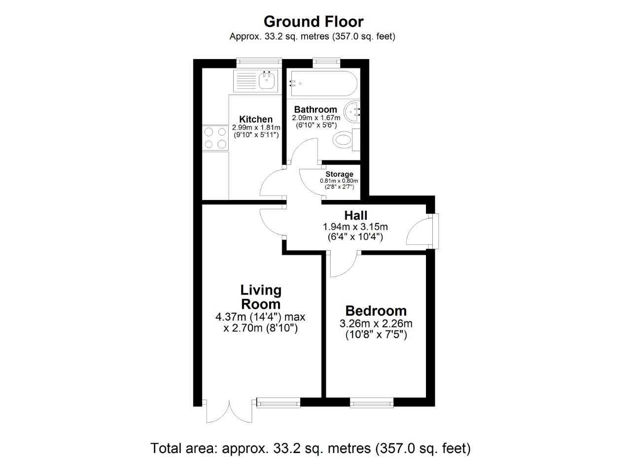 1 bedroom Flat for sale, Hopwas Grove, Birmingham, B37 £65,000