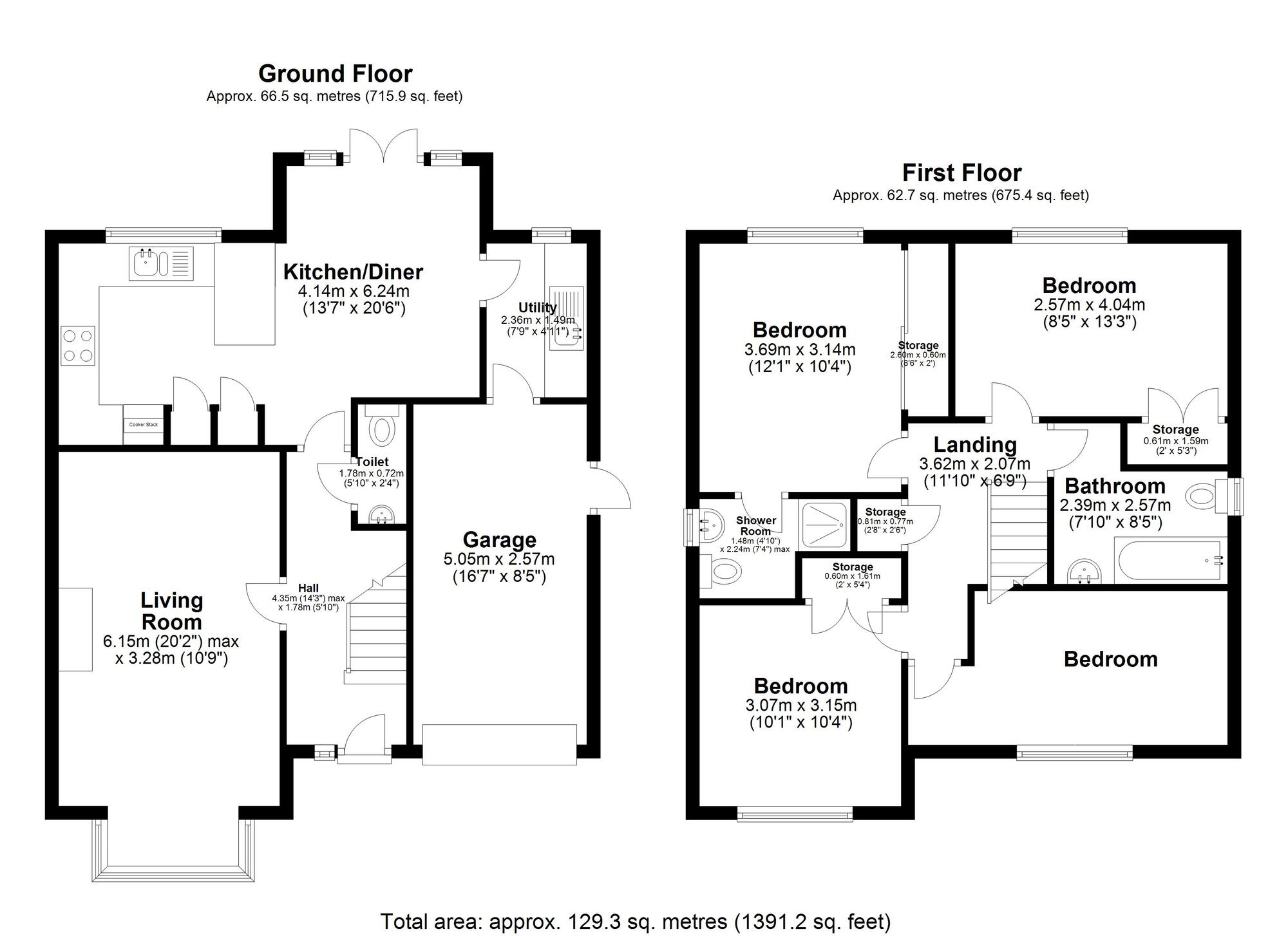 Floorplan of 4 bedroom Detached House for sale, The Green, Castle Bromwich, West Midlands, B36