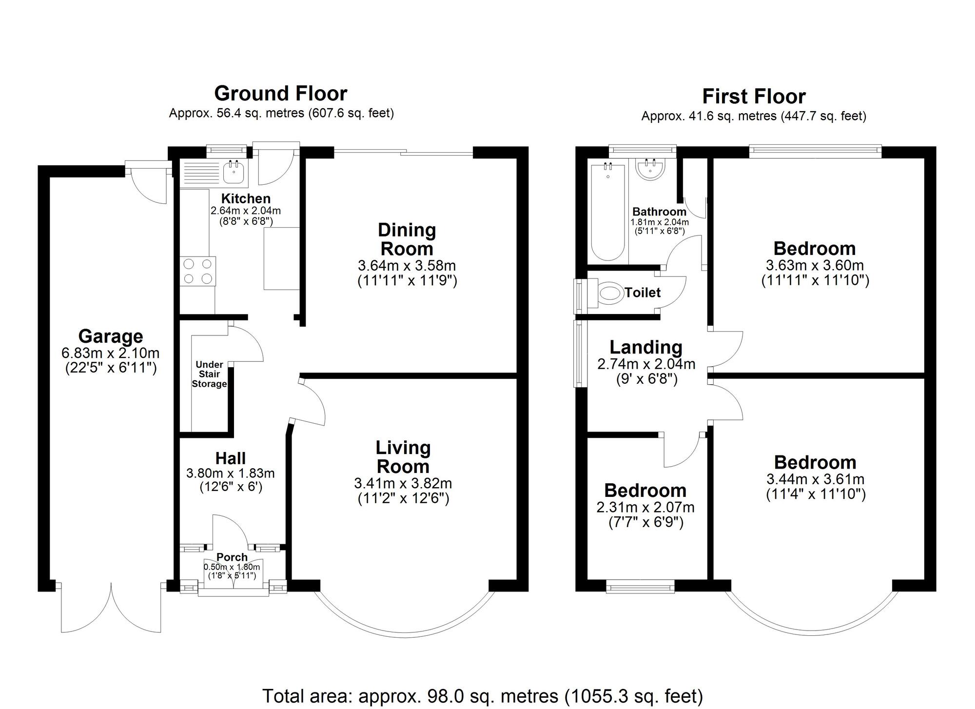 Floorplan of 3 bedroom Semi Detached House for sale, Hurst Lane, Birmingham, West Midlands, B34