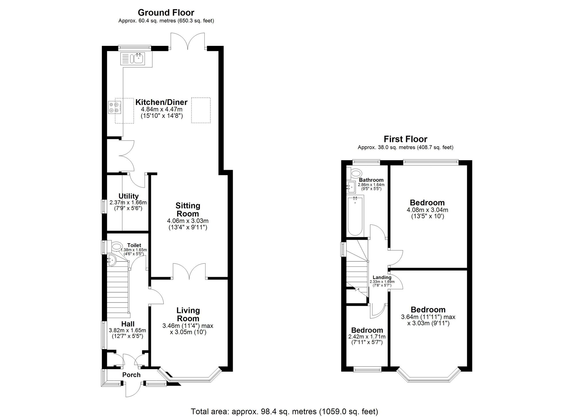 Floorplan of 3 bedroom Semi Detached House for sale, Arran Road, Birmingham, West Midlands, B34